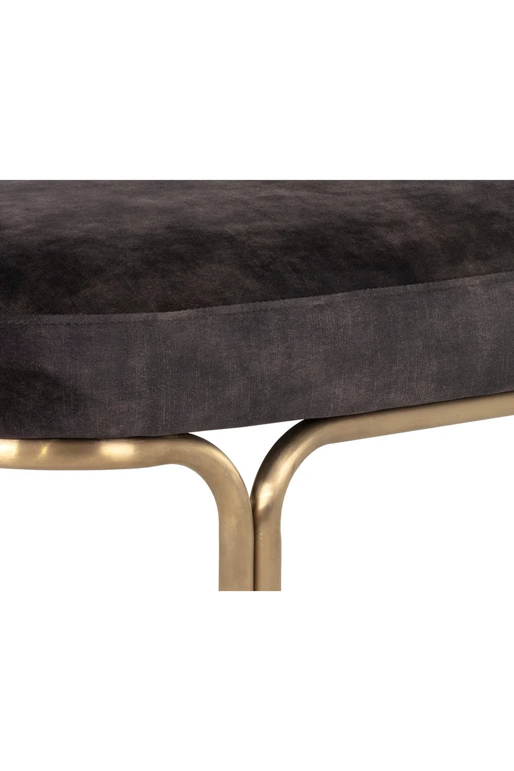 Luxury Oval Upholstered Bench European Style for Villa