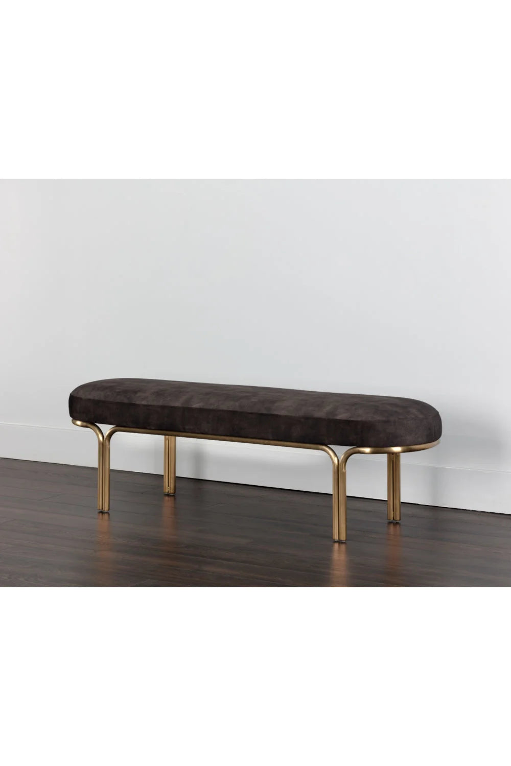 Luxury Oval Upholstered Bench European Style for Villa