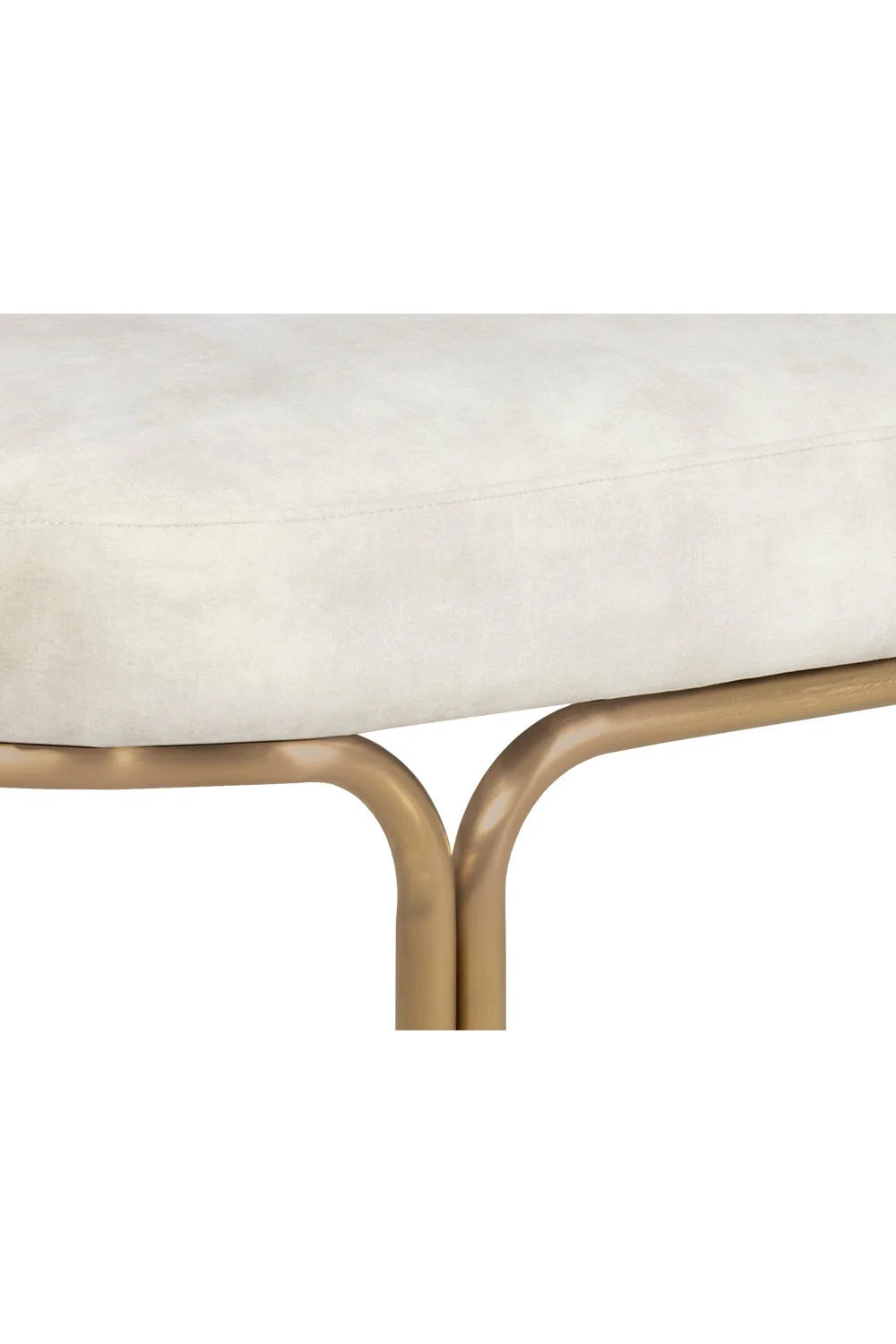 Luxury Oval Upholstered Bench European Style for Villa