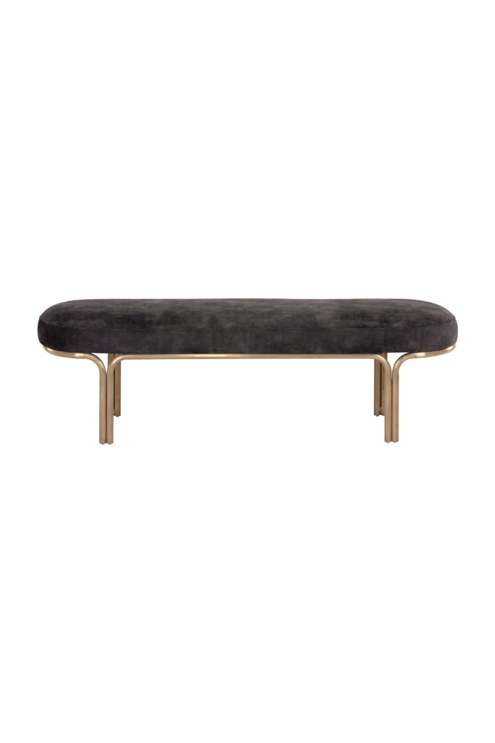 Luxury Oval Upholstered Bench European Style for Villa