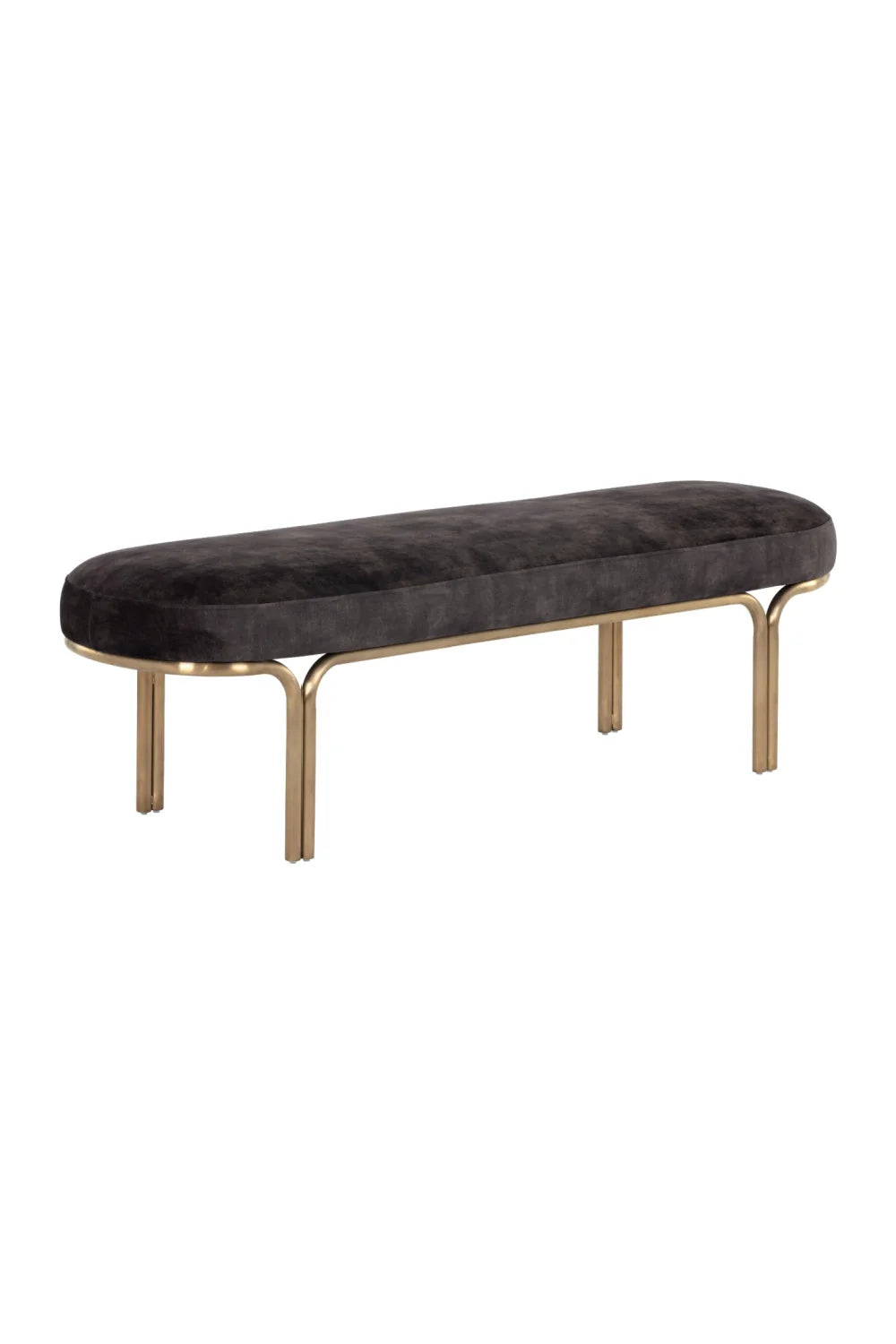 Luxury Oval Upholstered Bench European Style for Villa