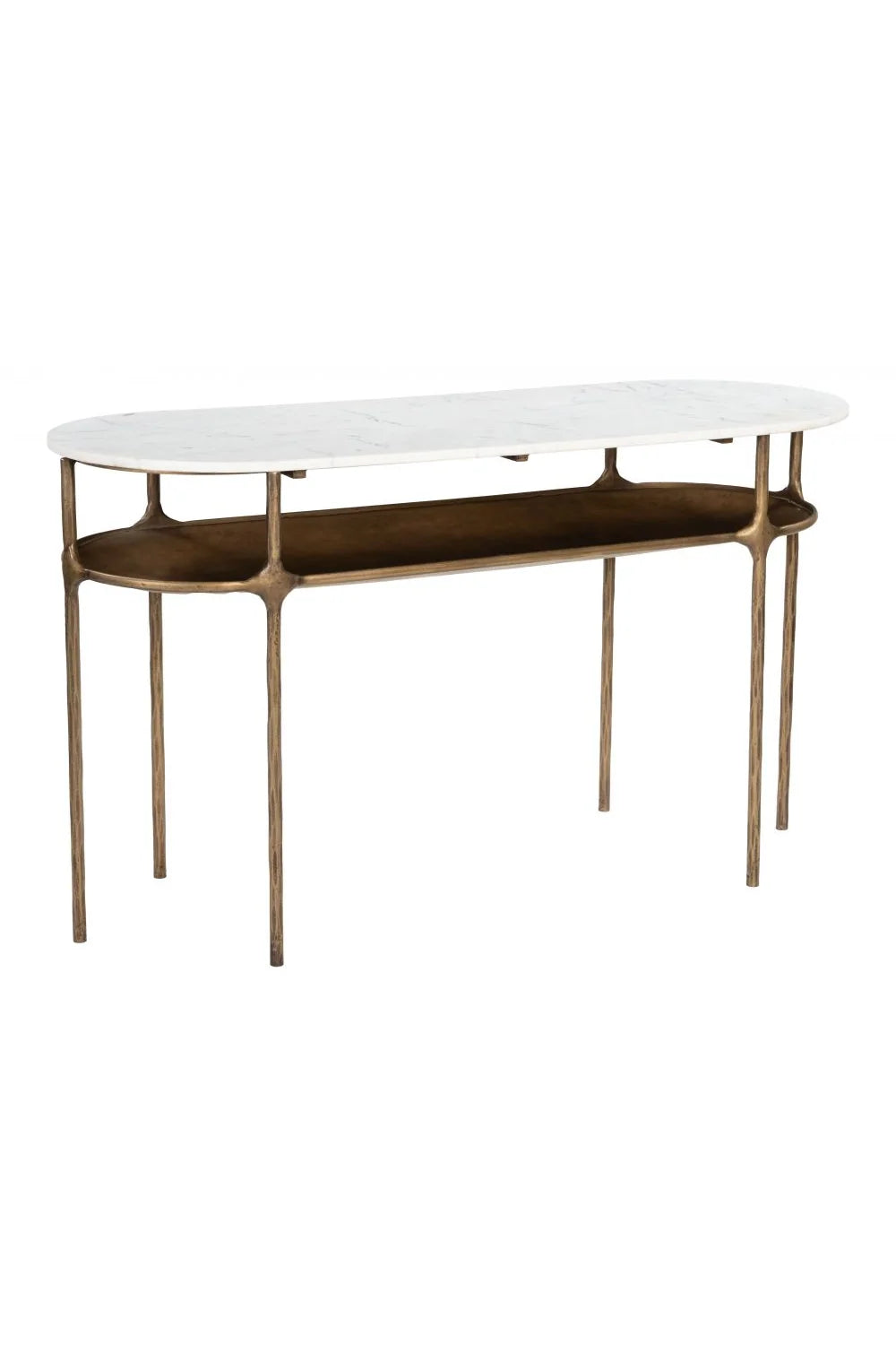 Luxury Oval White Marble Console Table Modern Italian Style for Villa