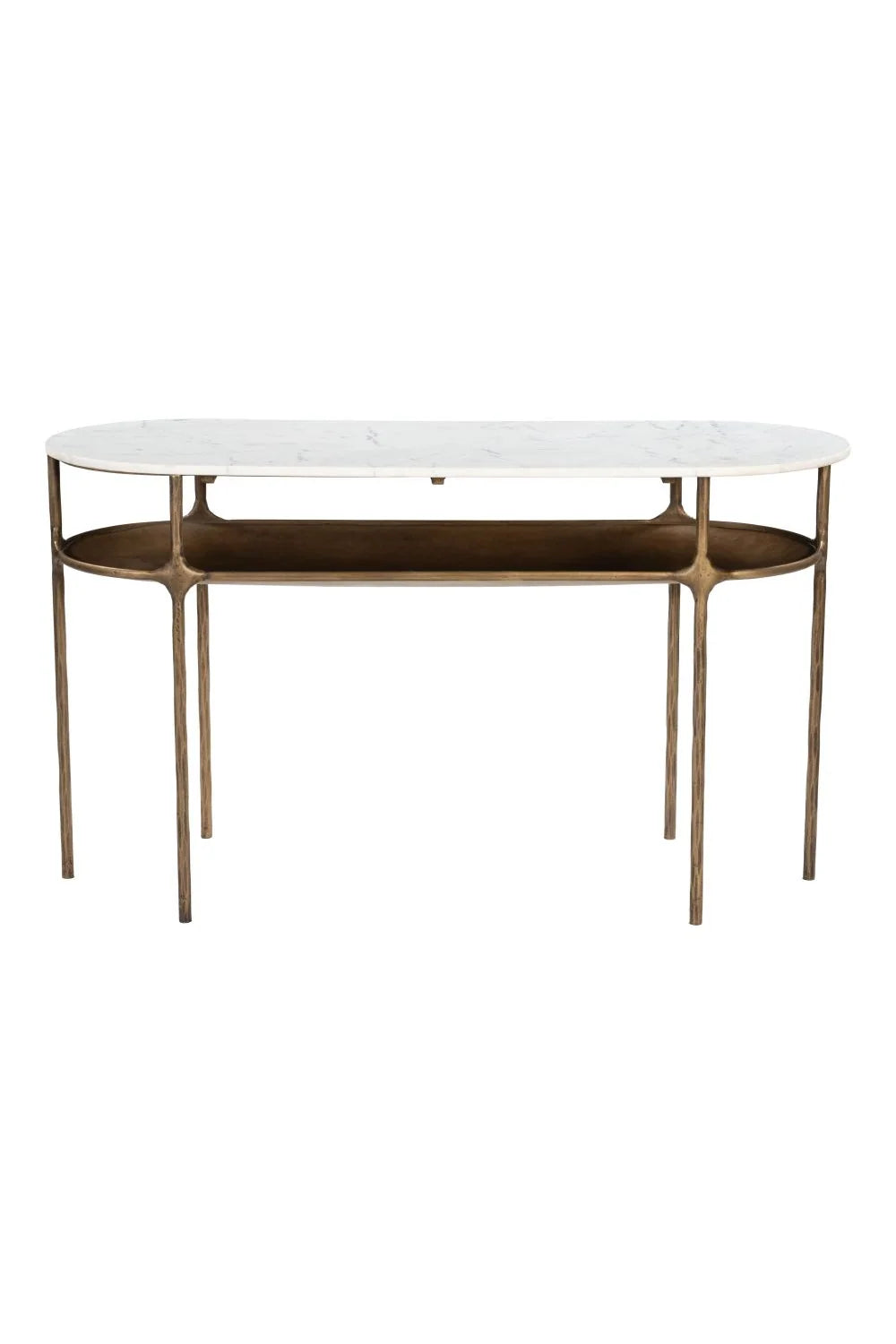 Luxury Oval White Marble Console Table Modern Italian Style for Villa