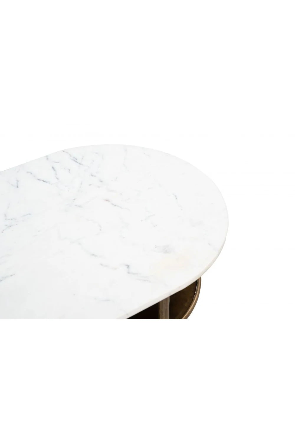 Luxury Oval White Marble Console Table Modern Italian Style for Villa