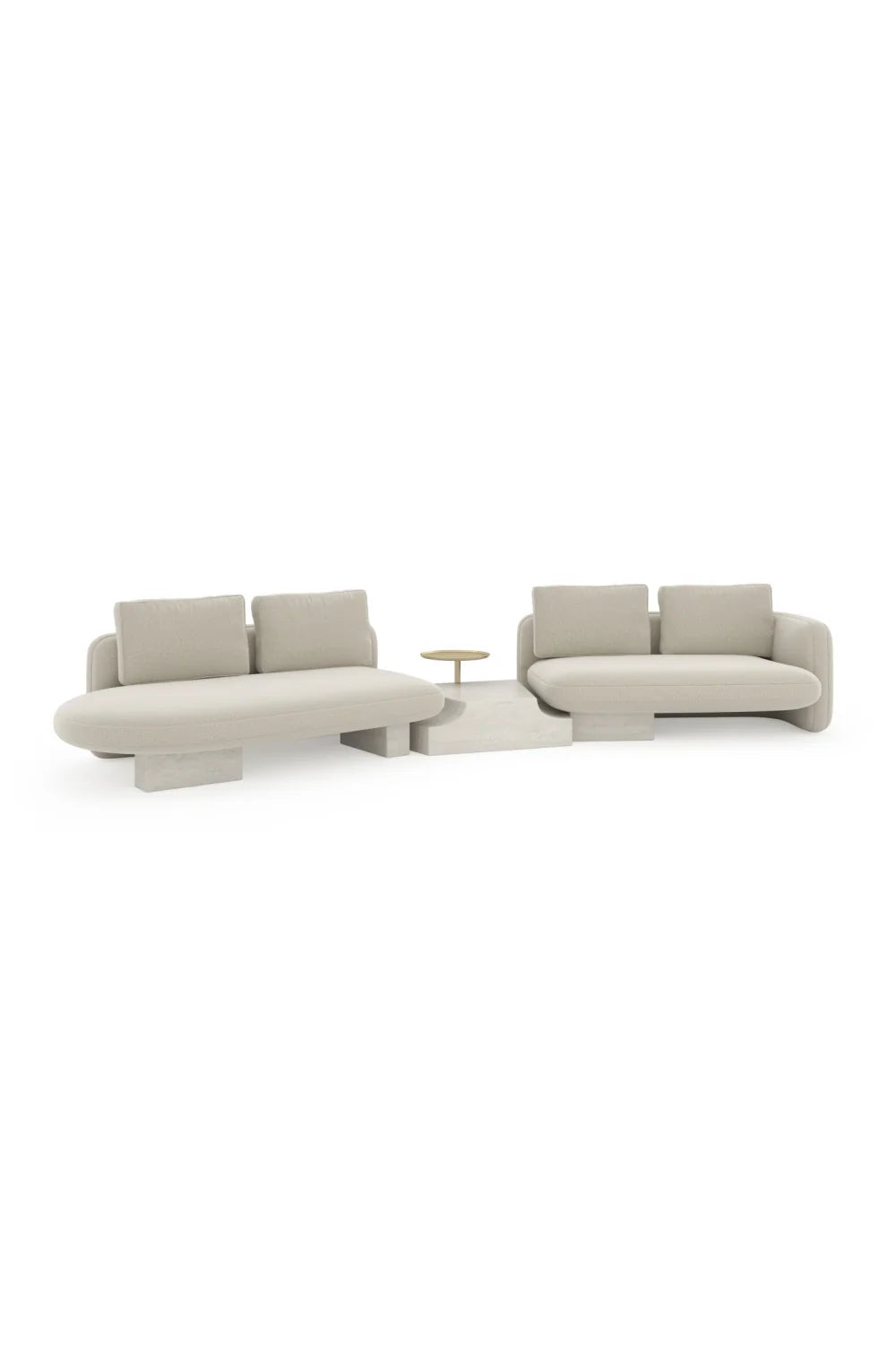 Luxury Overlap Bumper Sectional Sofa Modern Italian Style for Villa