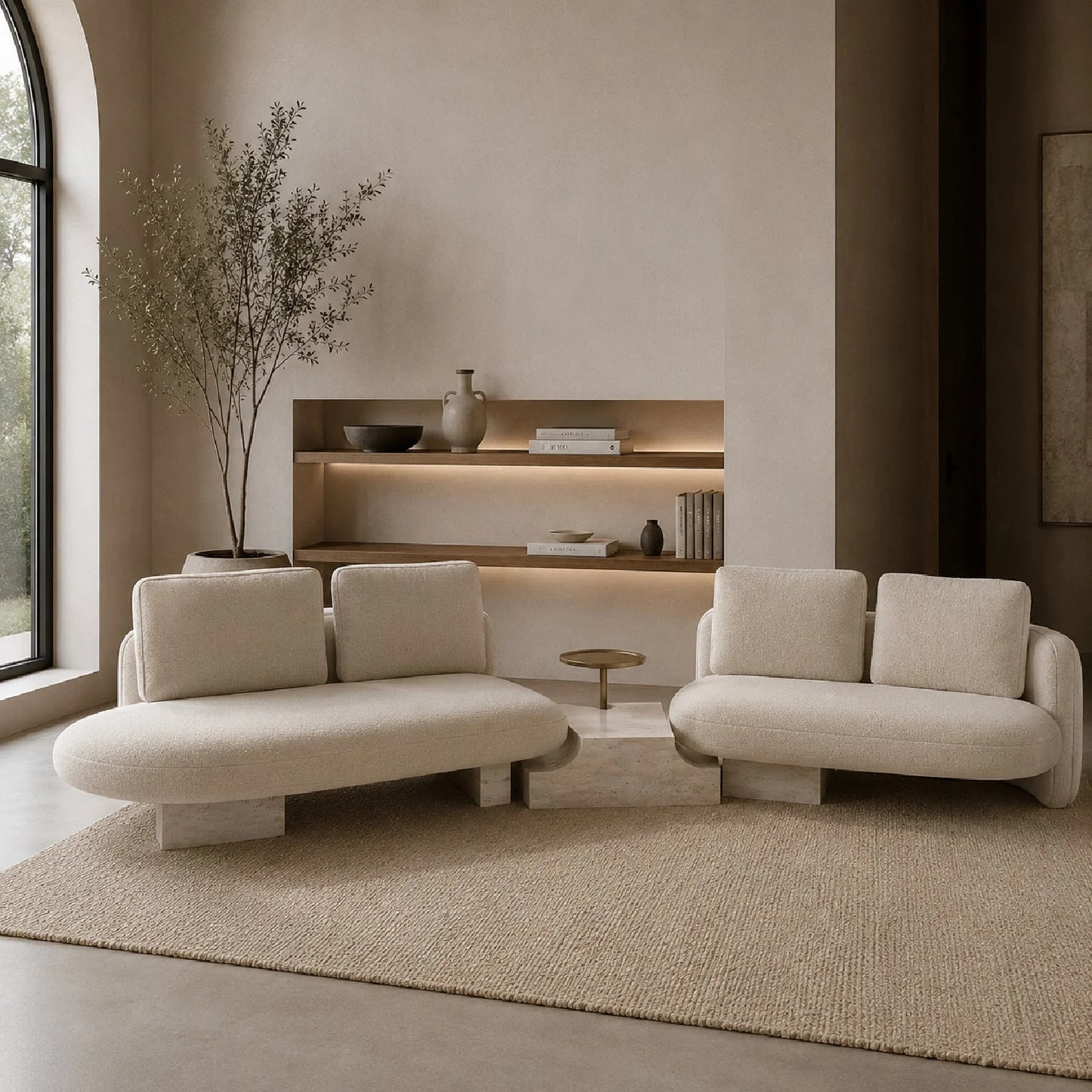 Luxury Overlap Bumper Sectional Sofa Modern Italian Style for Villa
