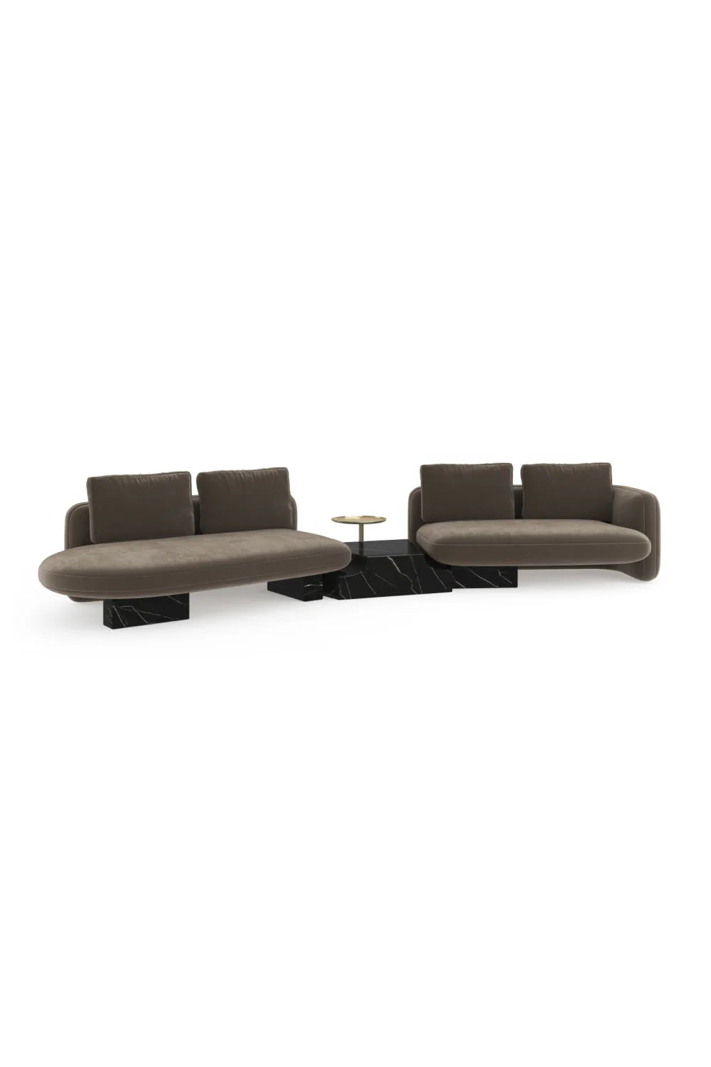 Luxury Overlap Bumper Sectional Sofa Modern Italian Style for Villa