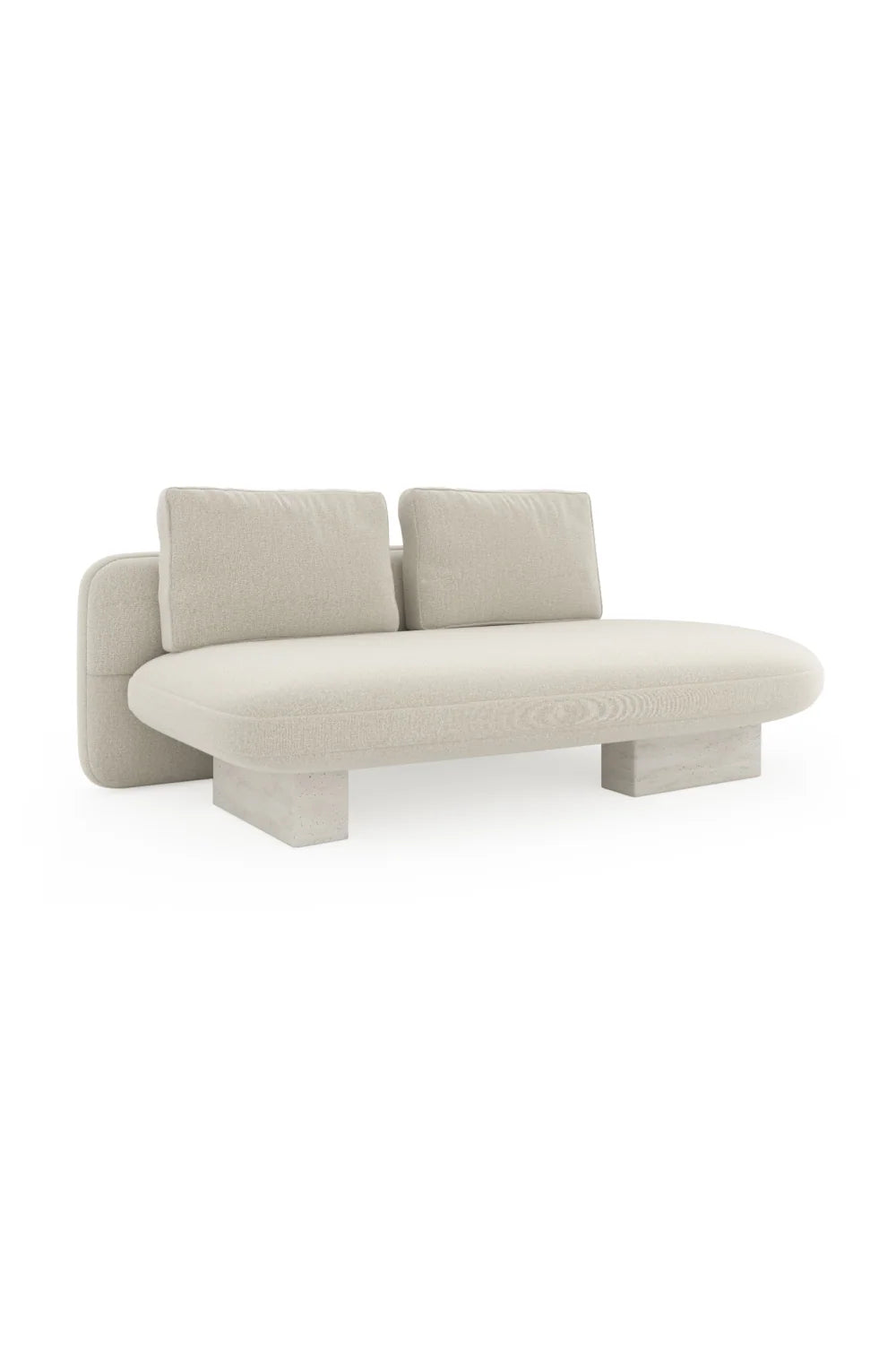 Luxury Overlap Ecru Linen Armless Bumper Sofa Modern Italian Style for Villa