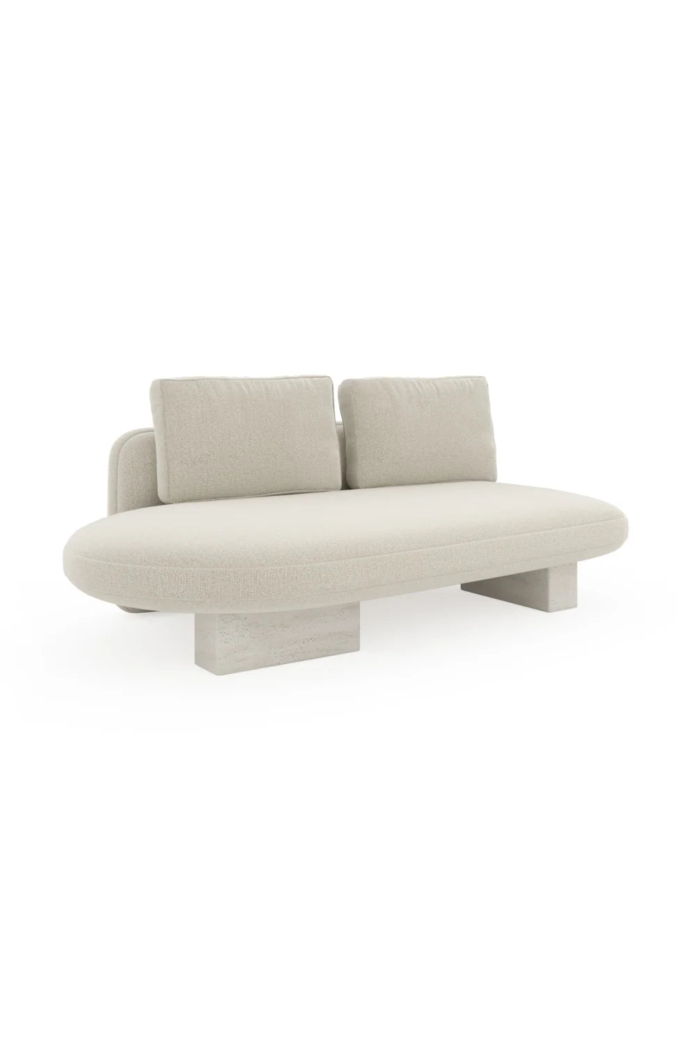 Luxury Overlap Ecru Linen Armless Bumper Sofa Modern Italian Style for Villa