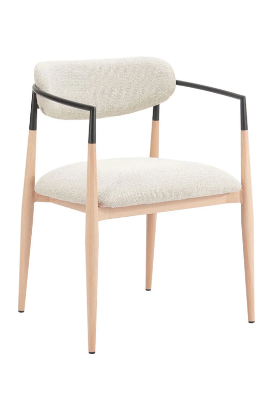 Luxury Oyster Gray Fabric Modern Dining Chair European Style for Villa