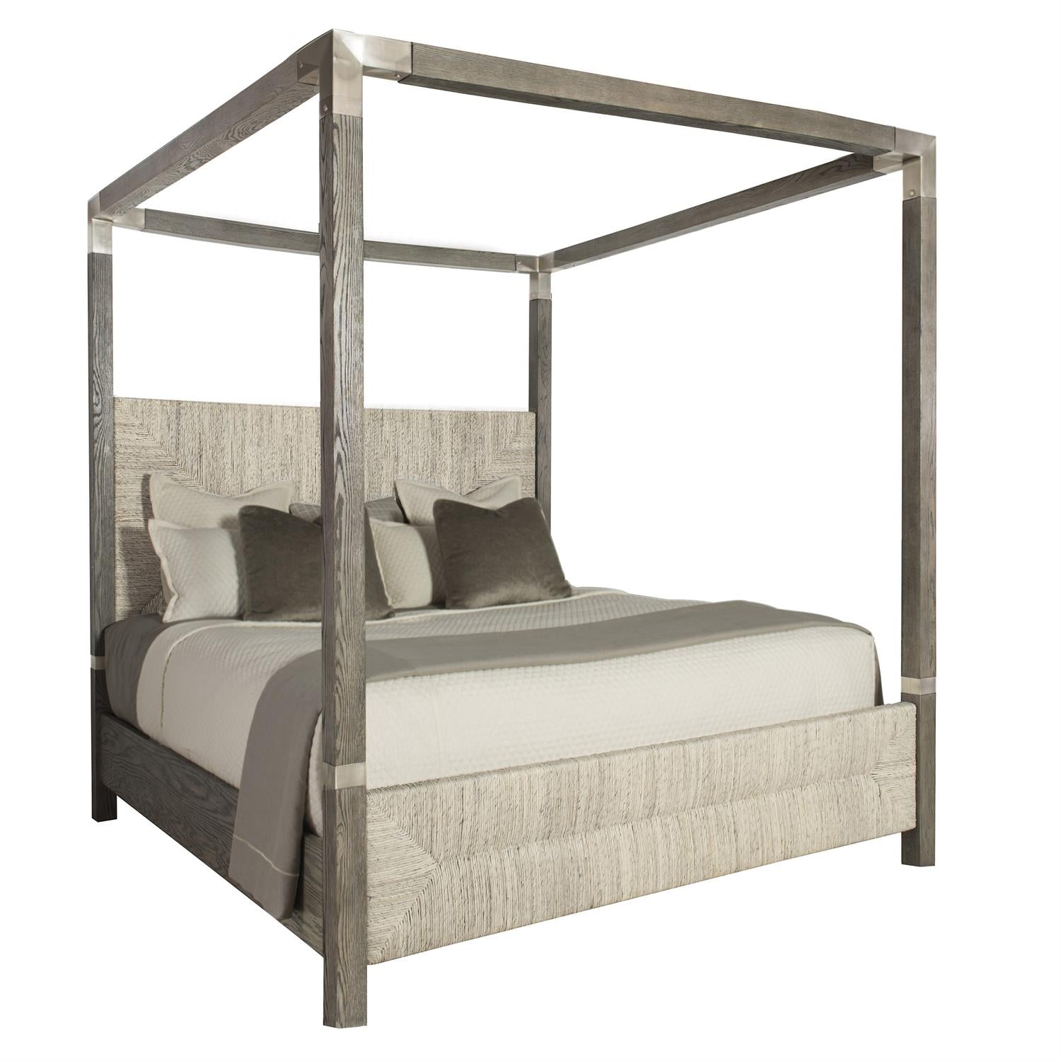 Luxury Palma Wood Canopy Bed Modern Italian Style for Villa