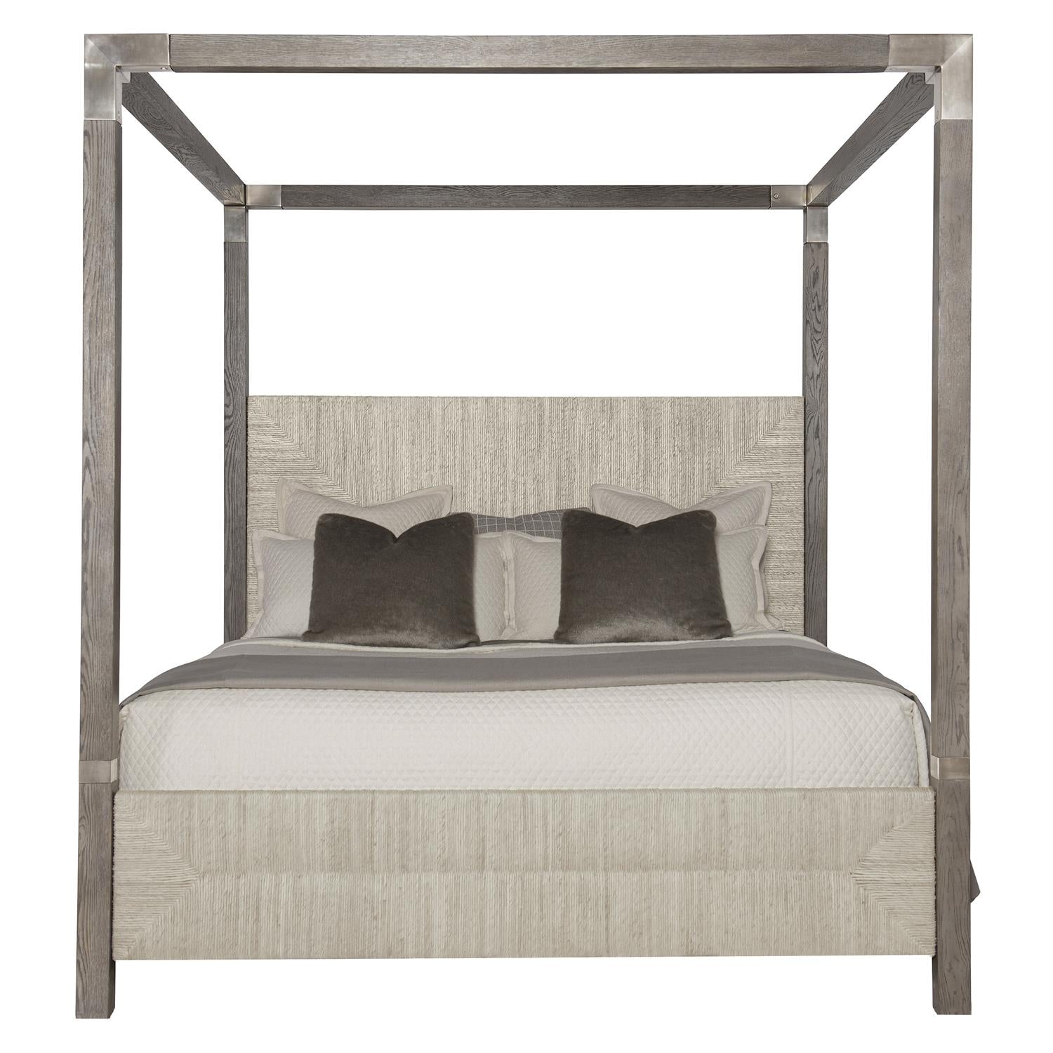 Luxury Palma Wood Canopy Bed Modern Italian Style for Villa