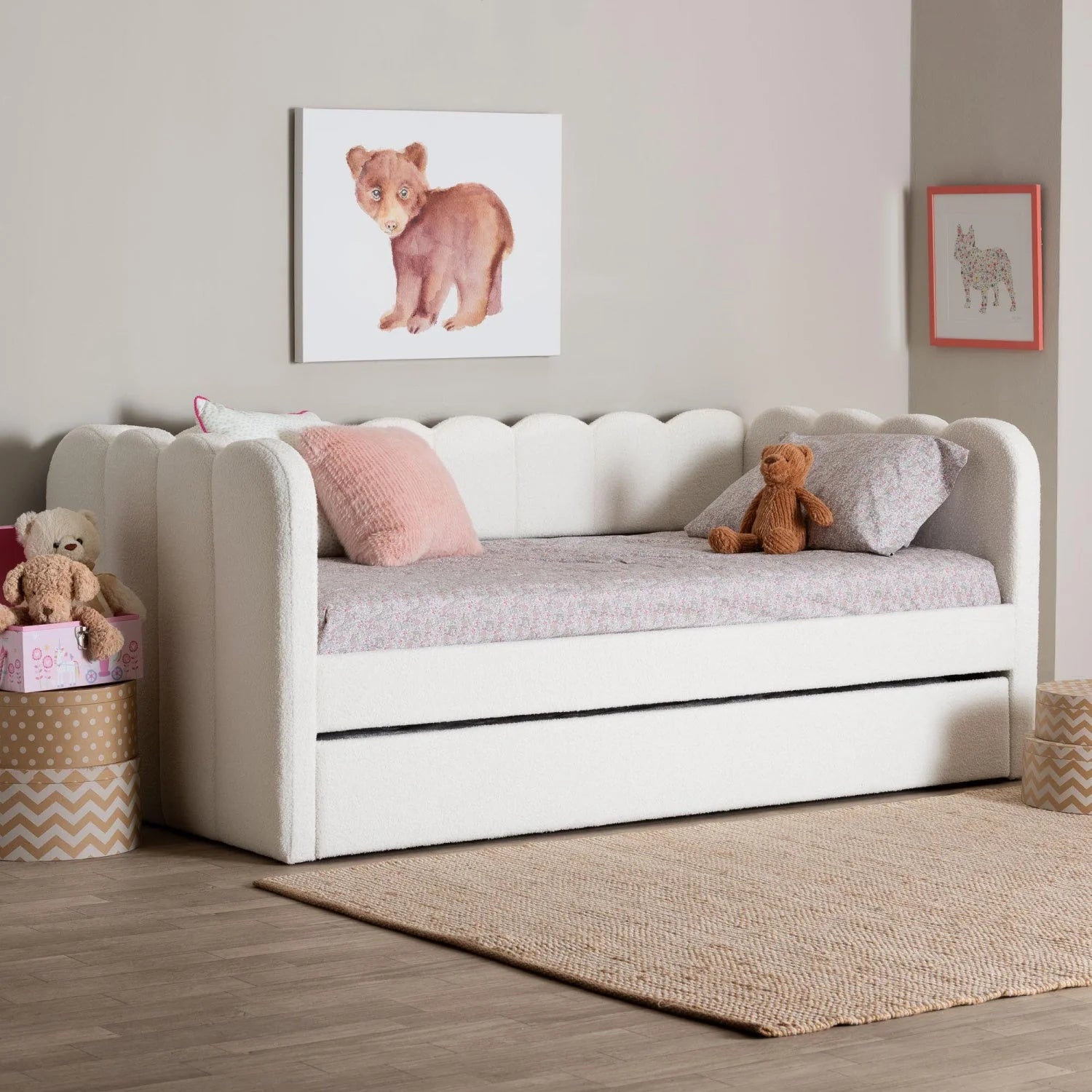 Luxury Palmer Fabric Panel Bed Modern Italian Style for Villa
