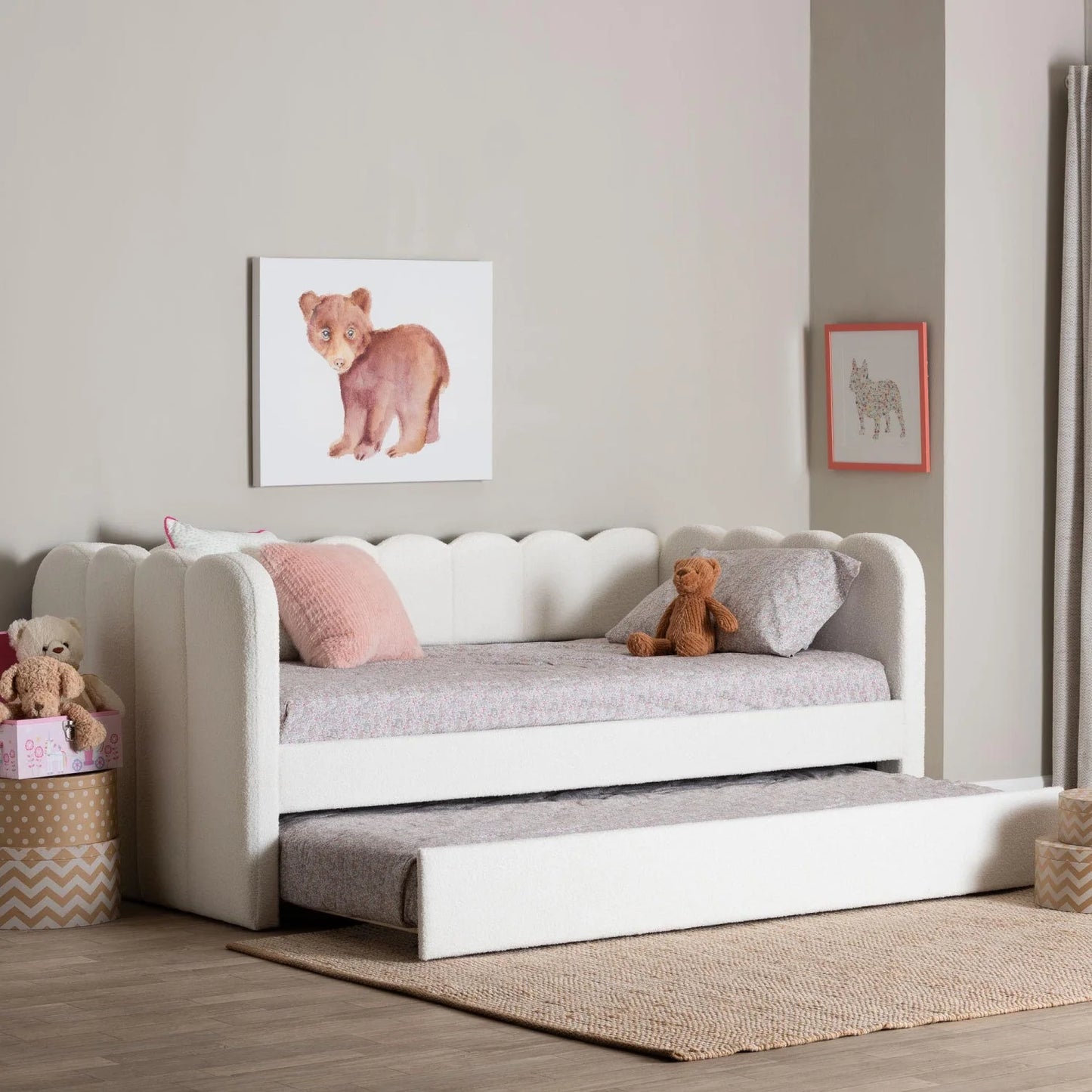 Luxury Palmer Fabric Panel Bed Modern Italian Style for Villa