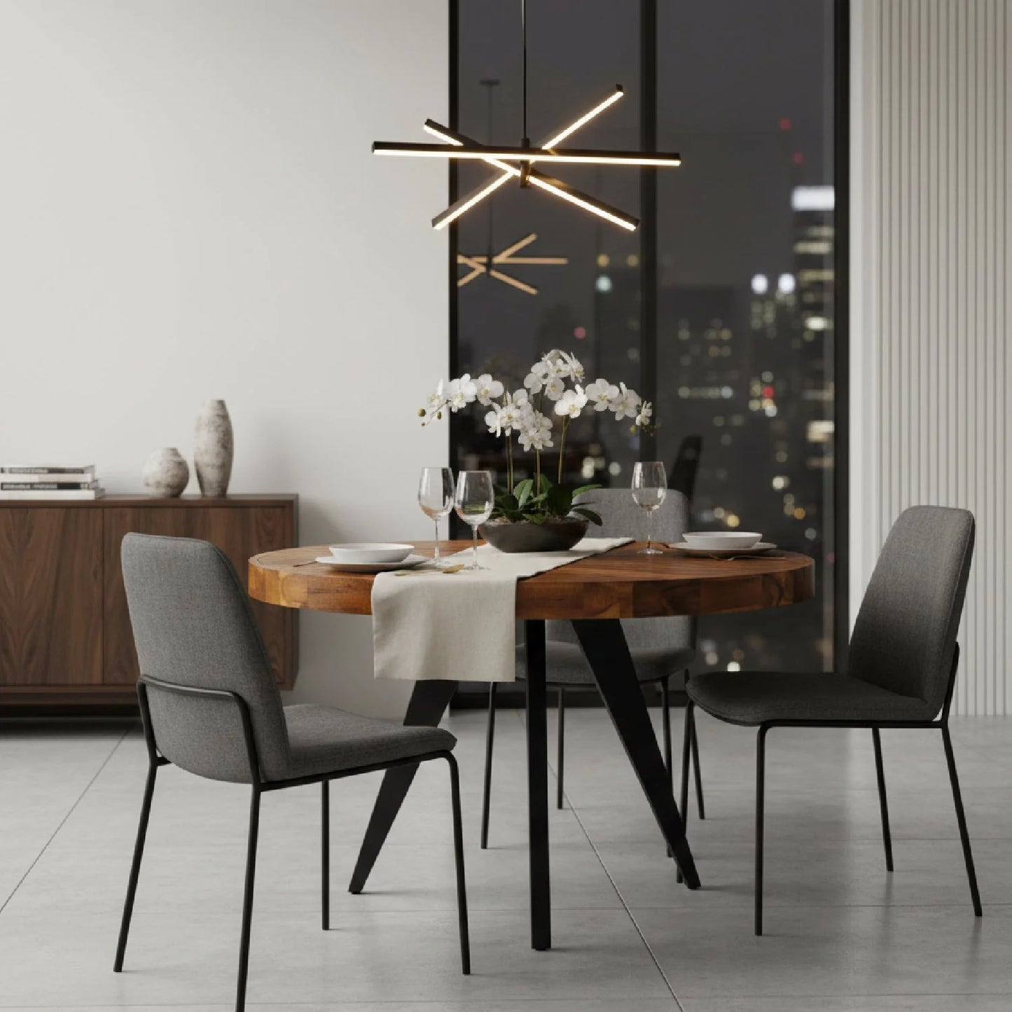 Luxury Parq Parquet Wooden Dining Table Modern Italian Style for Villa