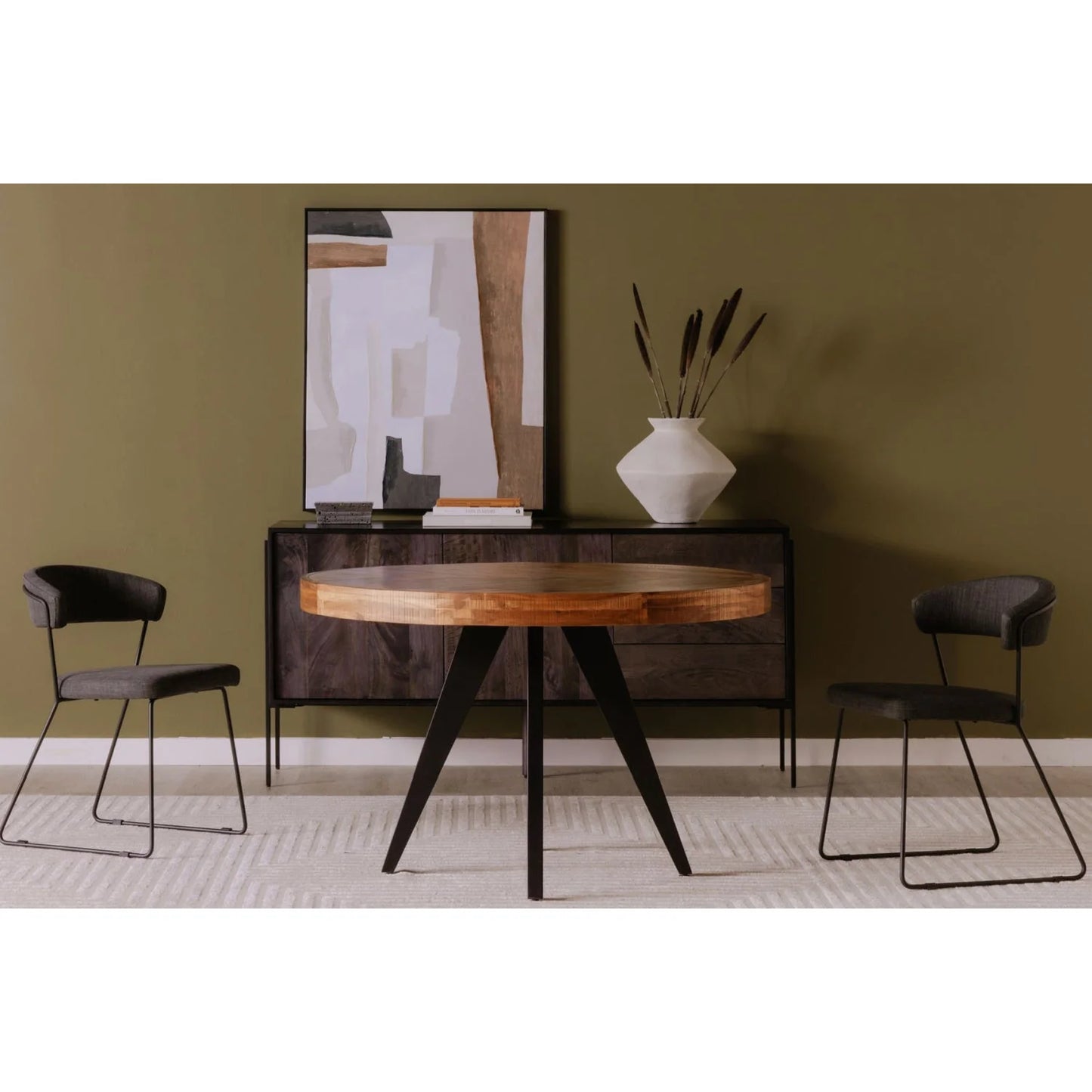 Luxury Parq Parquet Wooden Dining Table Modern Italian Style for Villa
