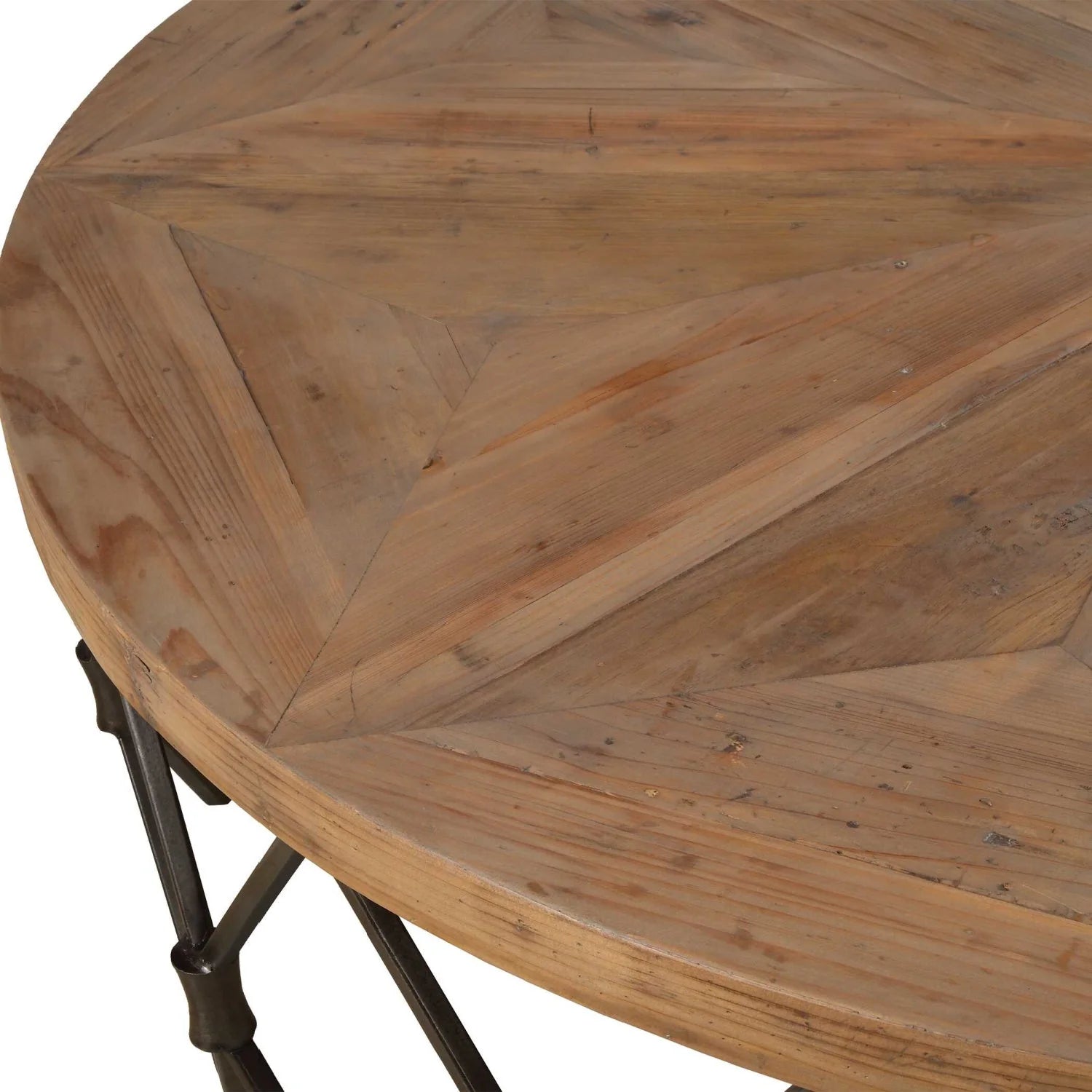 Luxury Parquet Wood Round Coffee Table Modern Italian Style for Villa