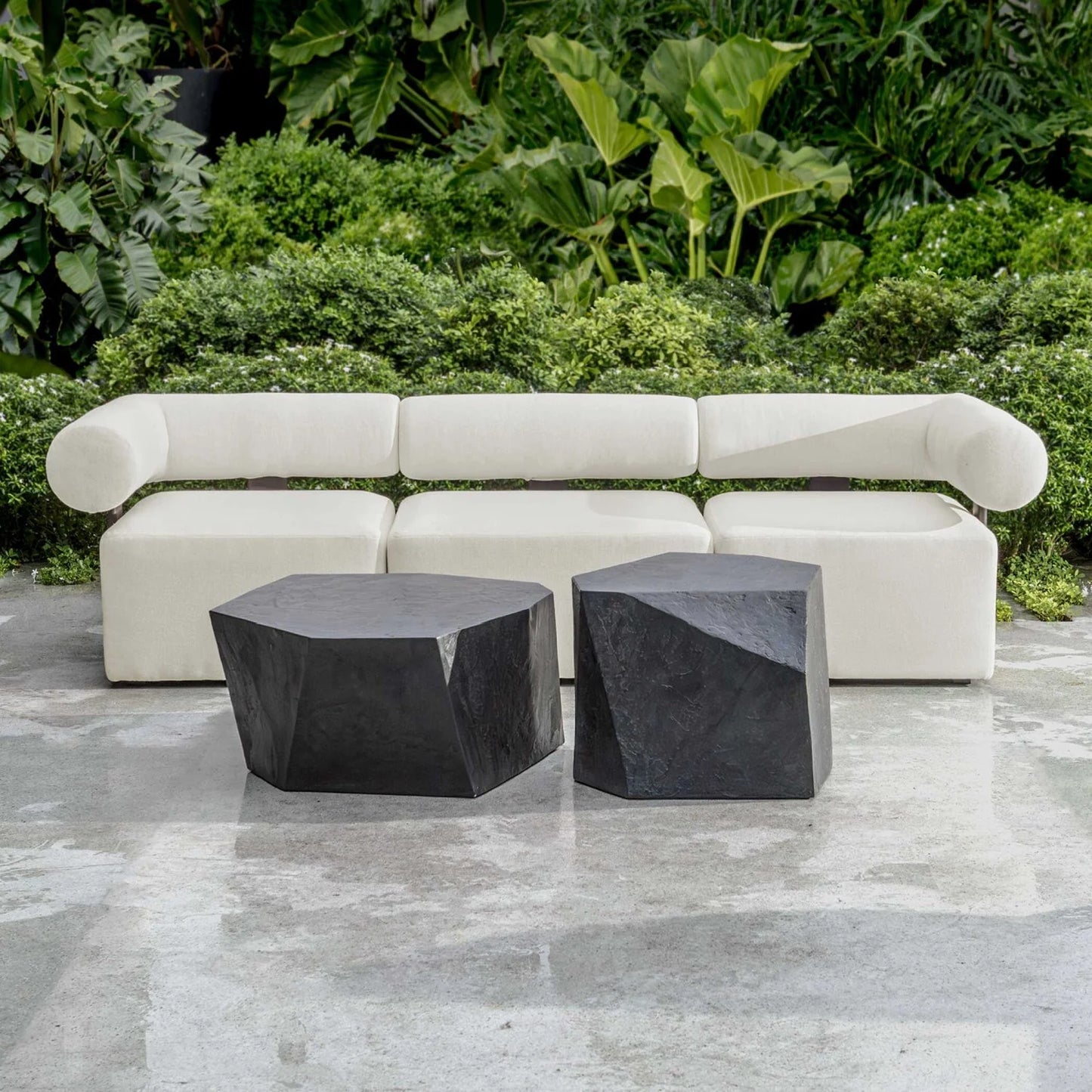 Luxury Parra Faceted Concrete Coffee Table Modern Italian Style for Villa