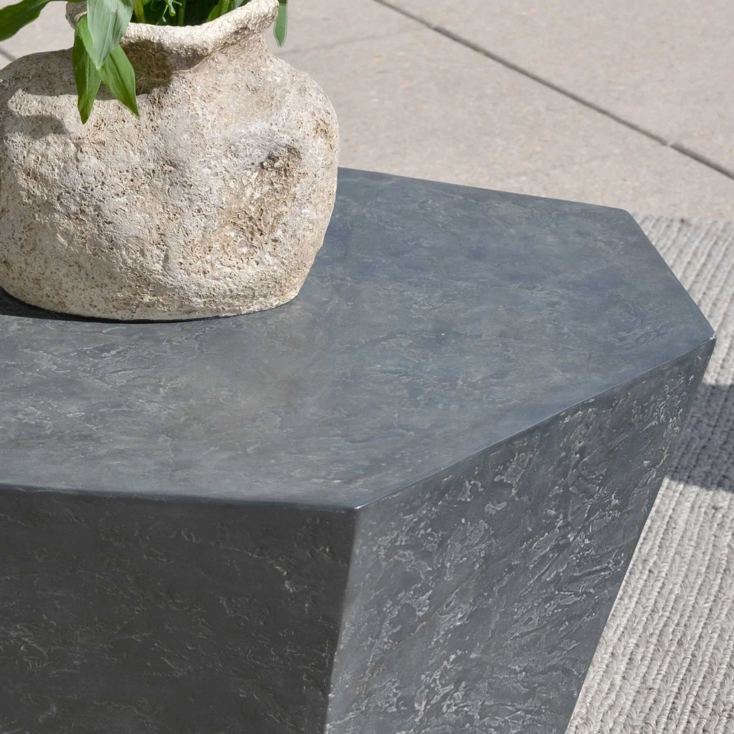 Luxury Parra Faceted Concrete Coffee Table Modern Italian Style for Villa
