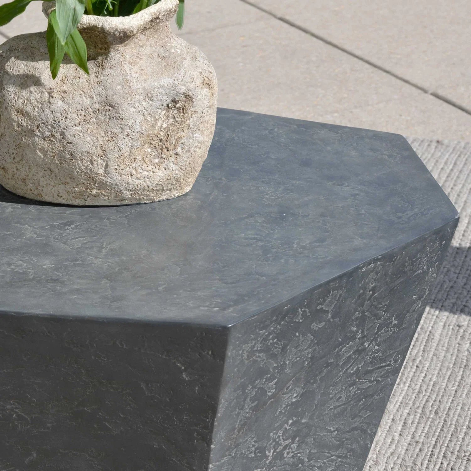 Luxury Parra Faceted Concrete Coffee Table Modern Italian Style for Villa
