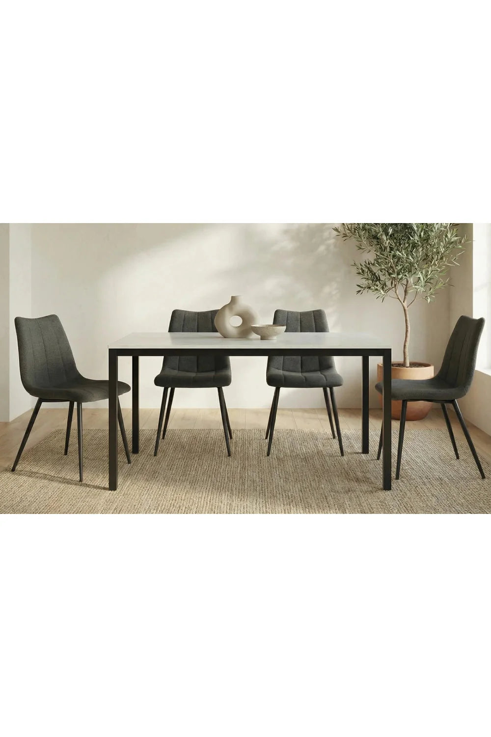 Luxury Parson White Marble Dining Table Modern Italian Style for Villa