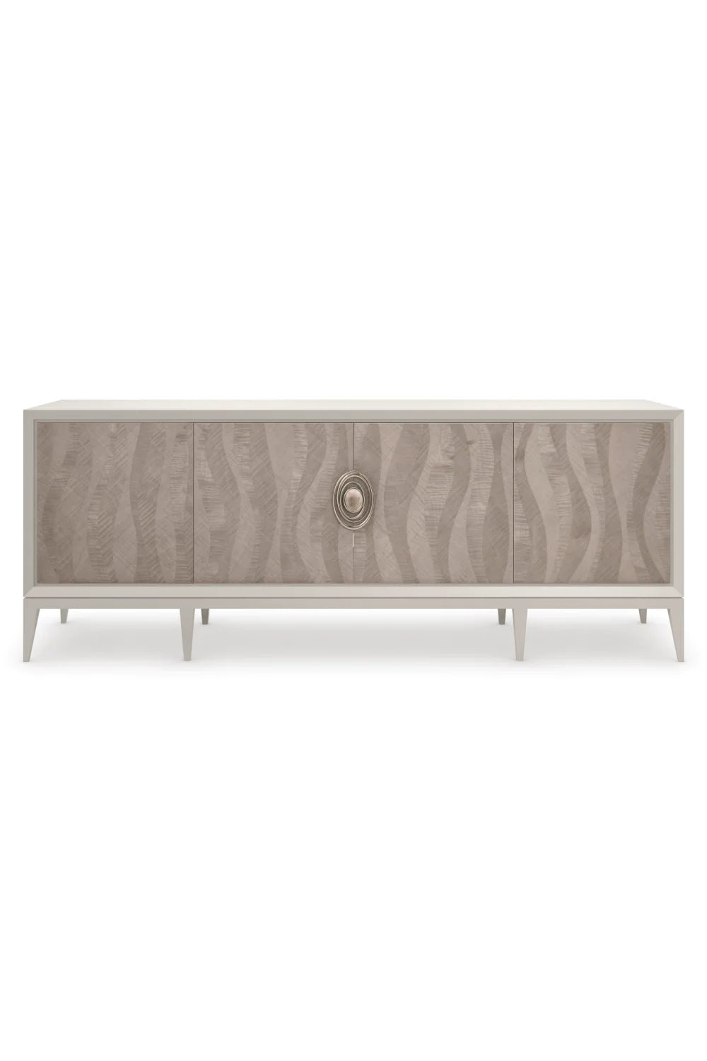 Luxury Patterned Cream 4-Door Sideboard European Style for Villa