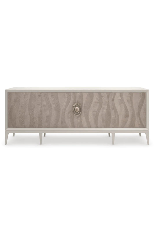 Luxury Patterned Cream 4-Door Sideboard European Style for Villa
