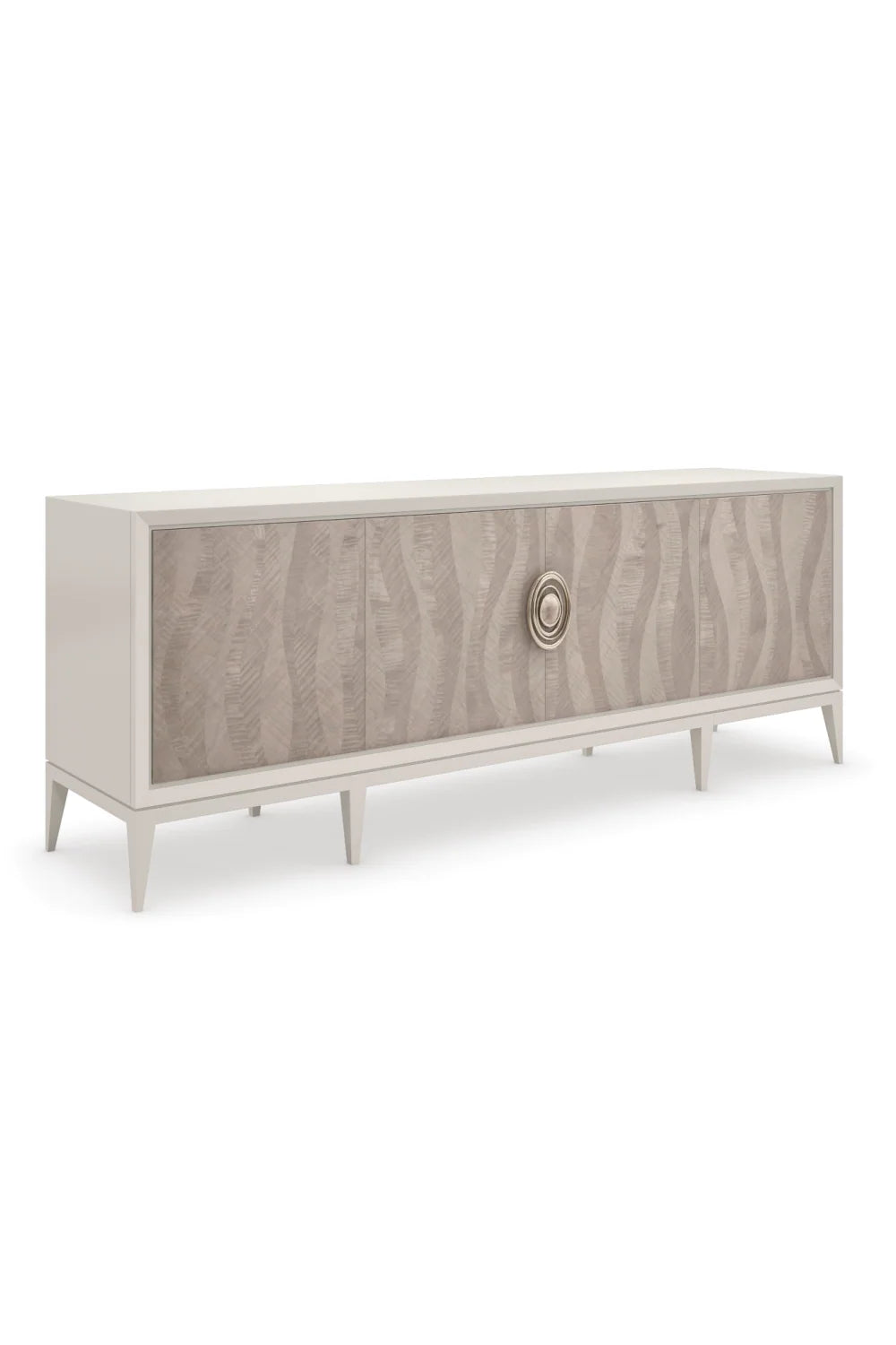 Luxury Patterned Cream 4-Door Sideboard European Style for Villa