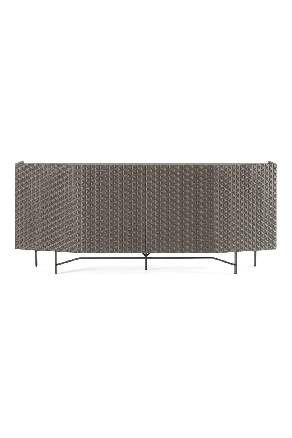 Luxury Patterned Silver 4-Door Sideboard European Style for Villa