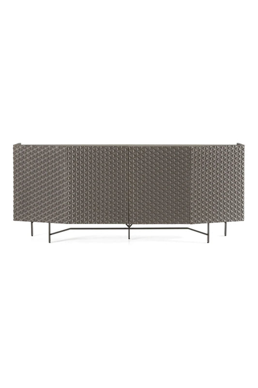 Luxury Patterned Silver 4-Door Sideboard European Style for Villa