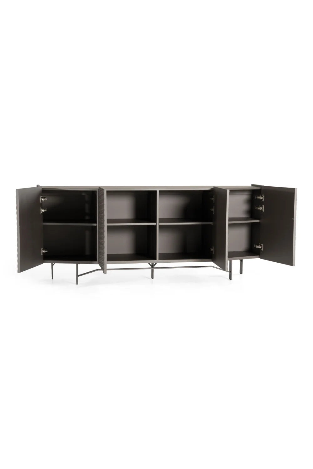 Luxury Patterned Silver 4-Door Sideboard European Style for Villa