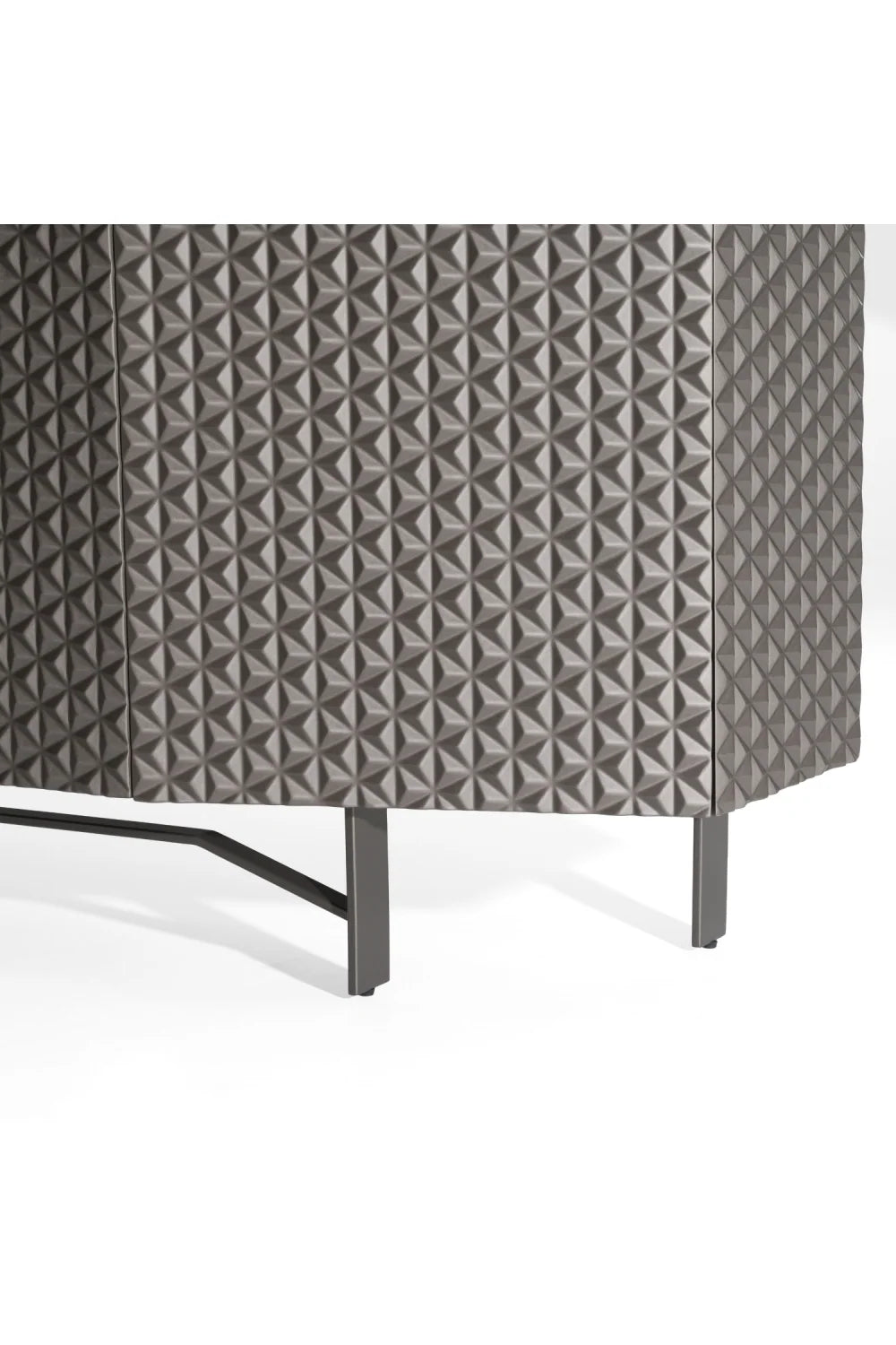 Luxury Patterned Silver 4-Door Sideboard European Style for Villa