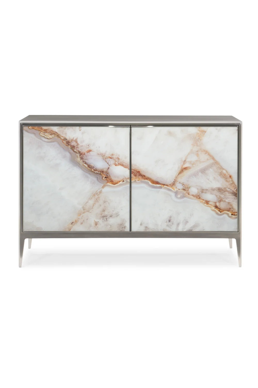 Luxury Patterned White Agate Sideboard European Style for Villa