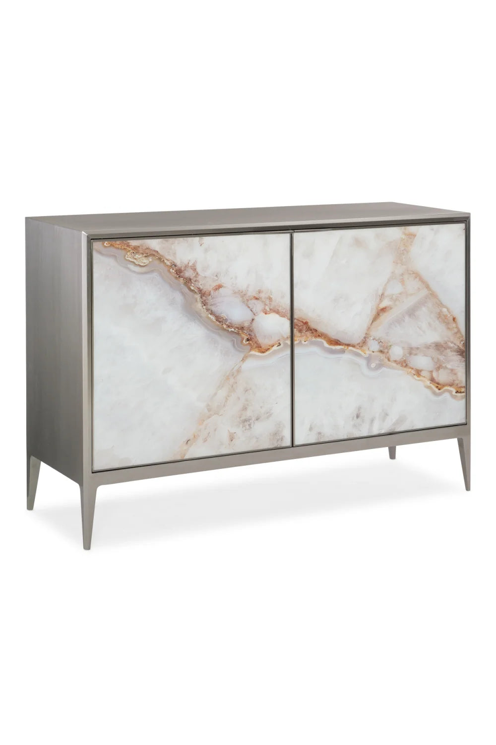 Luxury Patterned White Agate Sideboard European Style for Villa