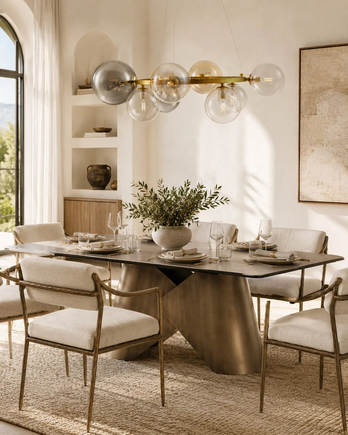 Luxury Paulsen Ceramic Top Dining Table Modern Italian Style for Villa