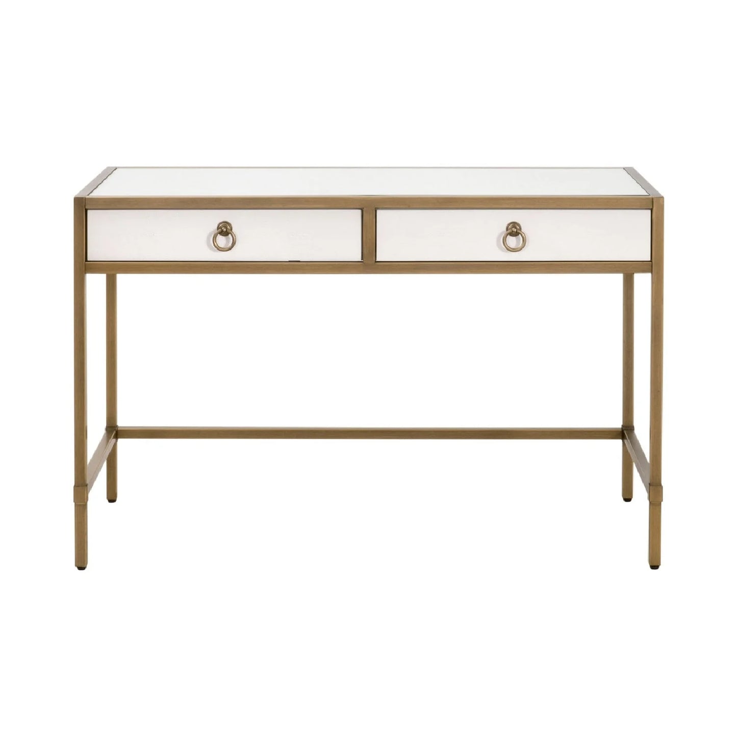 Luxury Pearl Shagreen 2-Drawer Modern Desk European Style for Villa