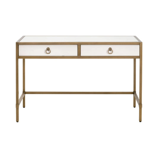 Luxury Pearl Shagreen 2-Drawer Modern Desk European Style for Villa
