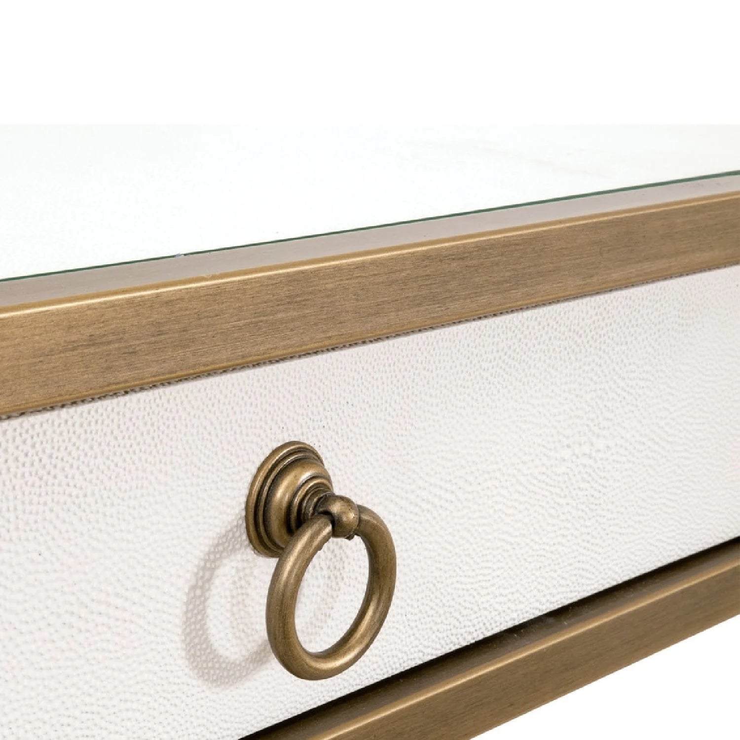 Luxury Pearl Shagreen 2-Drawer Modern Desk European Style for Villa