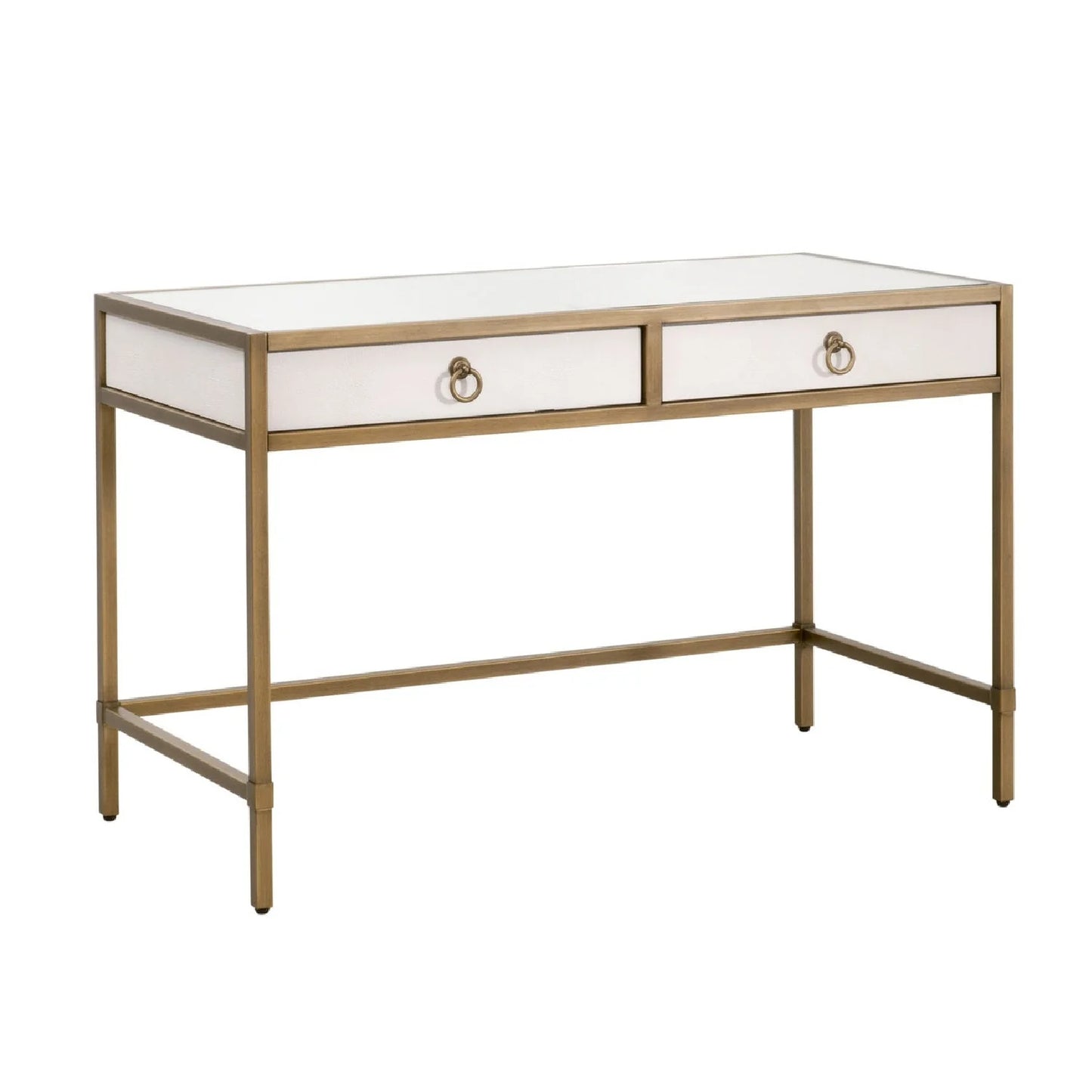 Luxury Pearl Shagreen 2-Drawer Modern Desk European Style for Villa