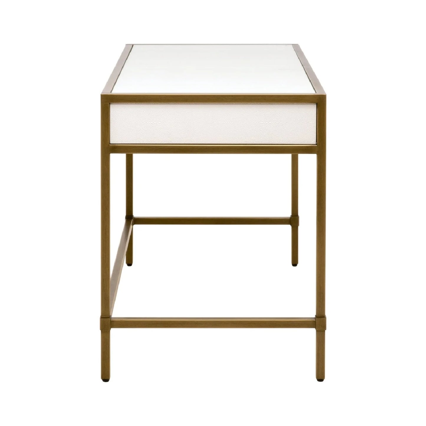 Luxury Pearl Shagreen 2-Drawer Modern Desk European Style for Villa