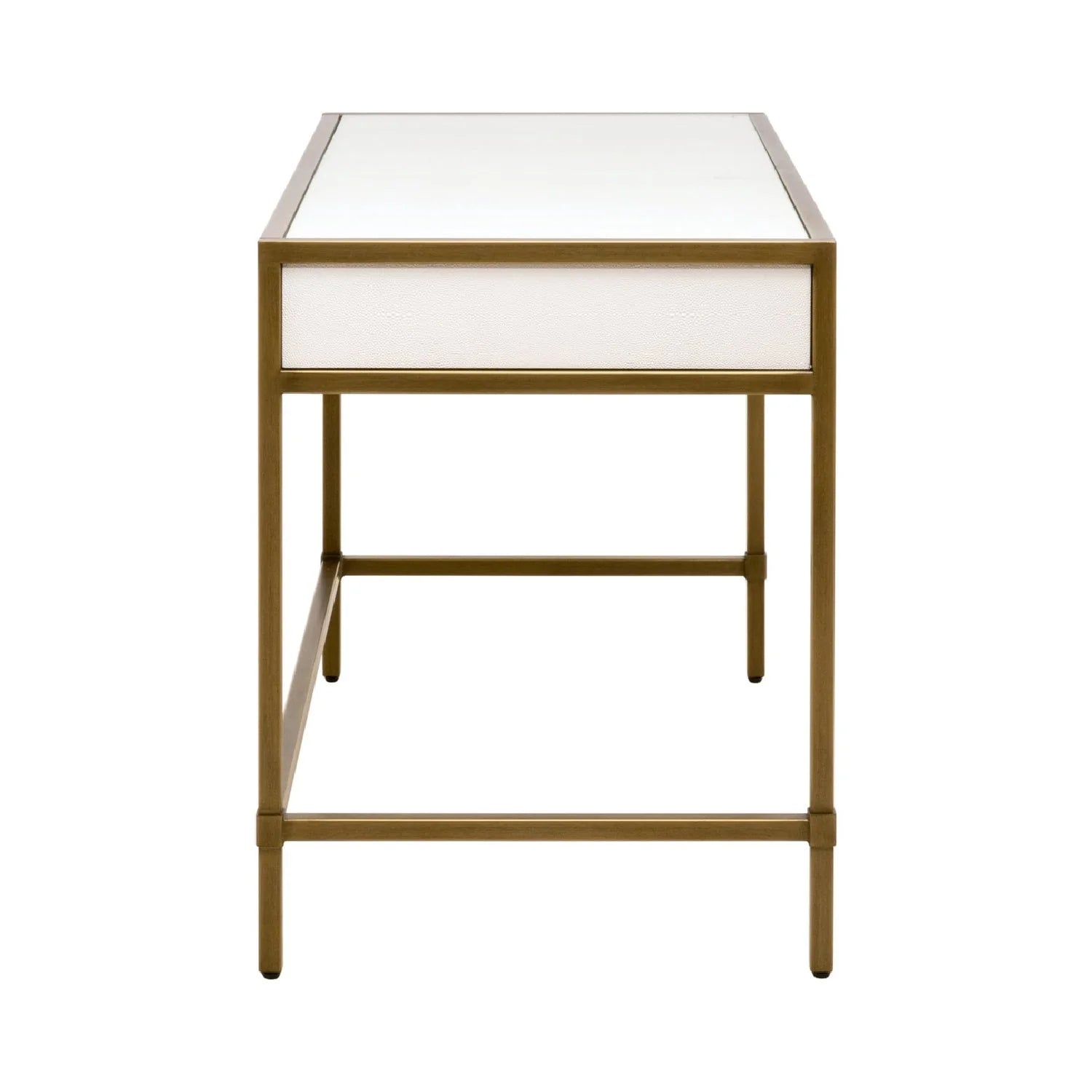 Luxury Pearl Shagreen 2-Drawer Modern Desk European Style for Villa