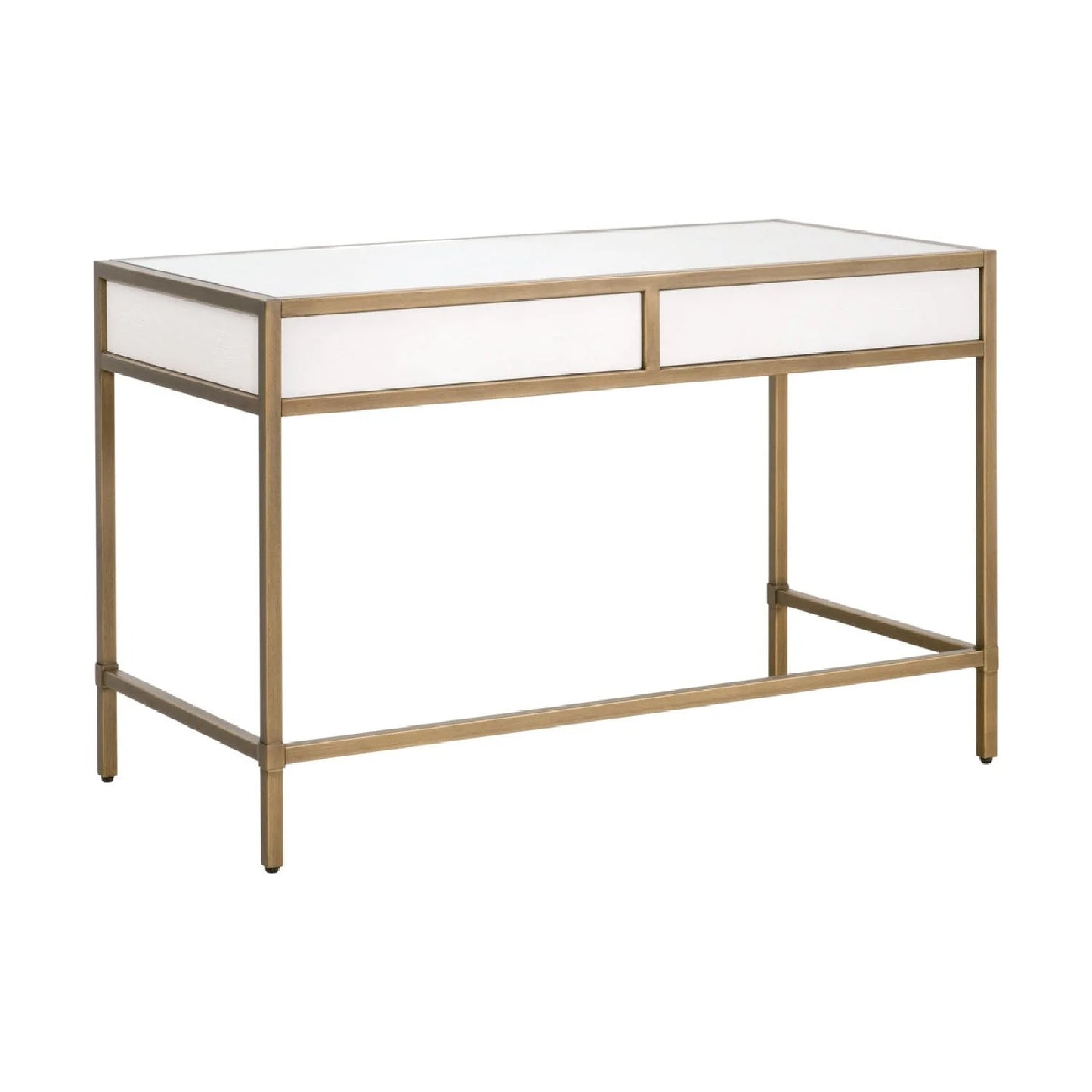 Luxury Pearl Shagreen 2-Drawer Modern Desk European Style for Villa