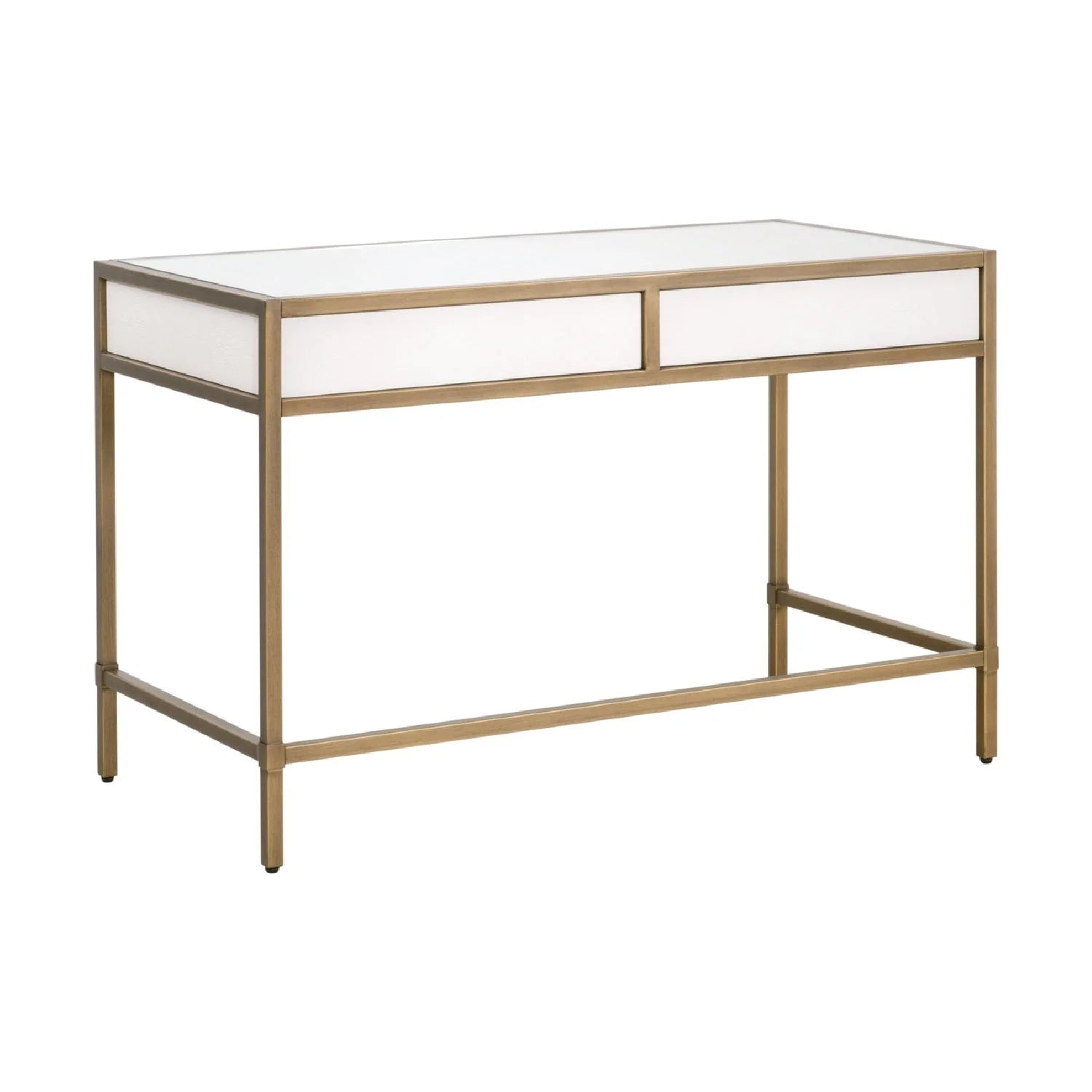 Luxury Pearl Shagreen 2-Drawer Modern Desk European Style for Villa