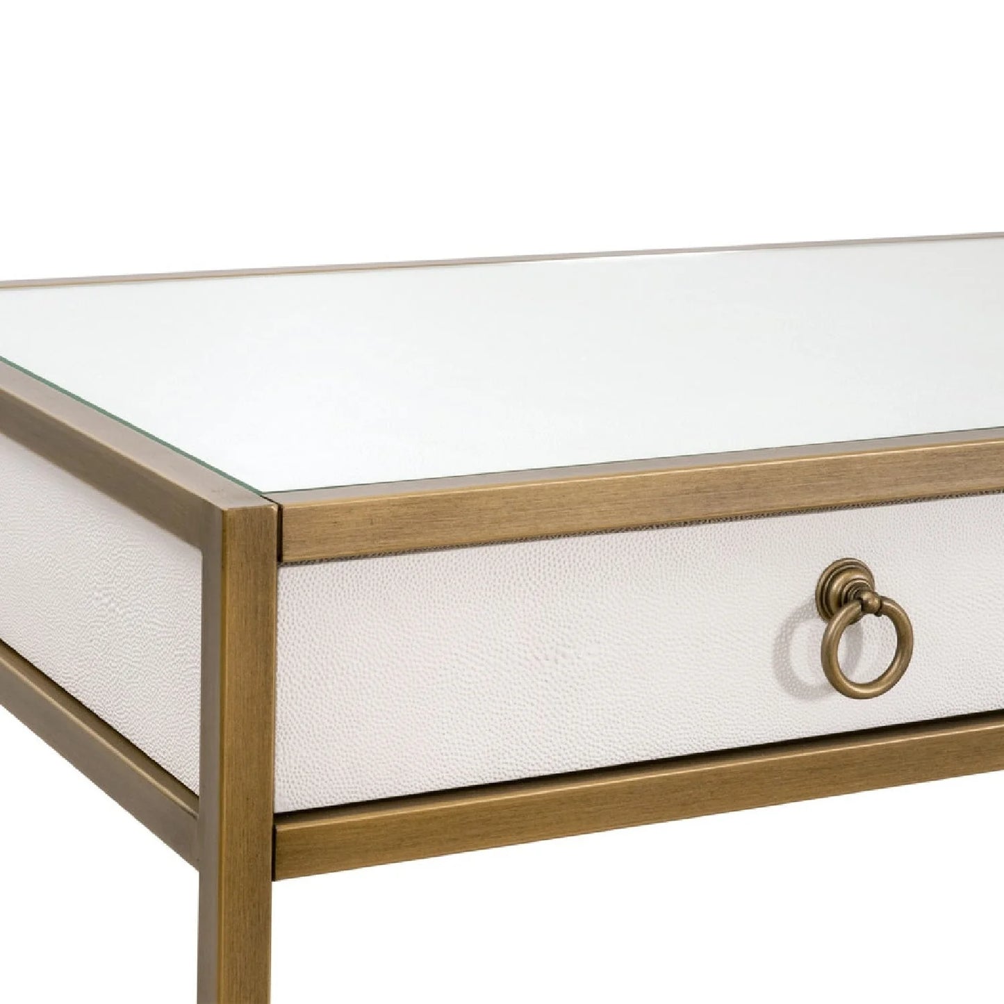 Luxury Pearl Shagreen 2-Drawer Modern Desk European Style for Villa