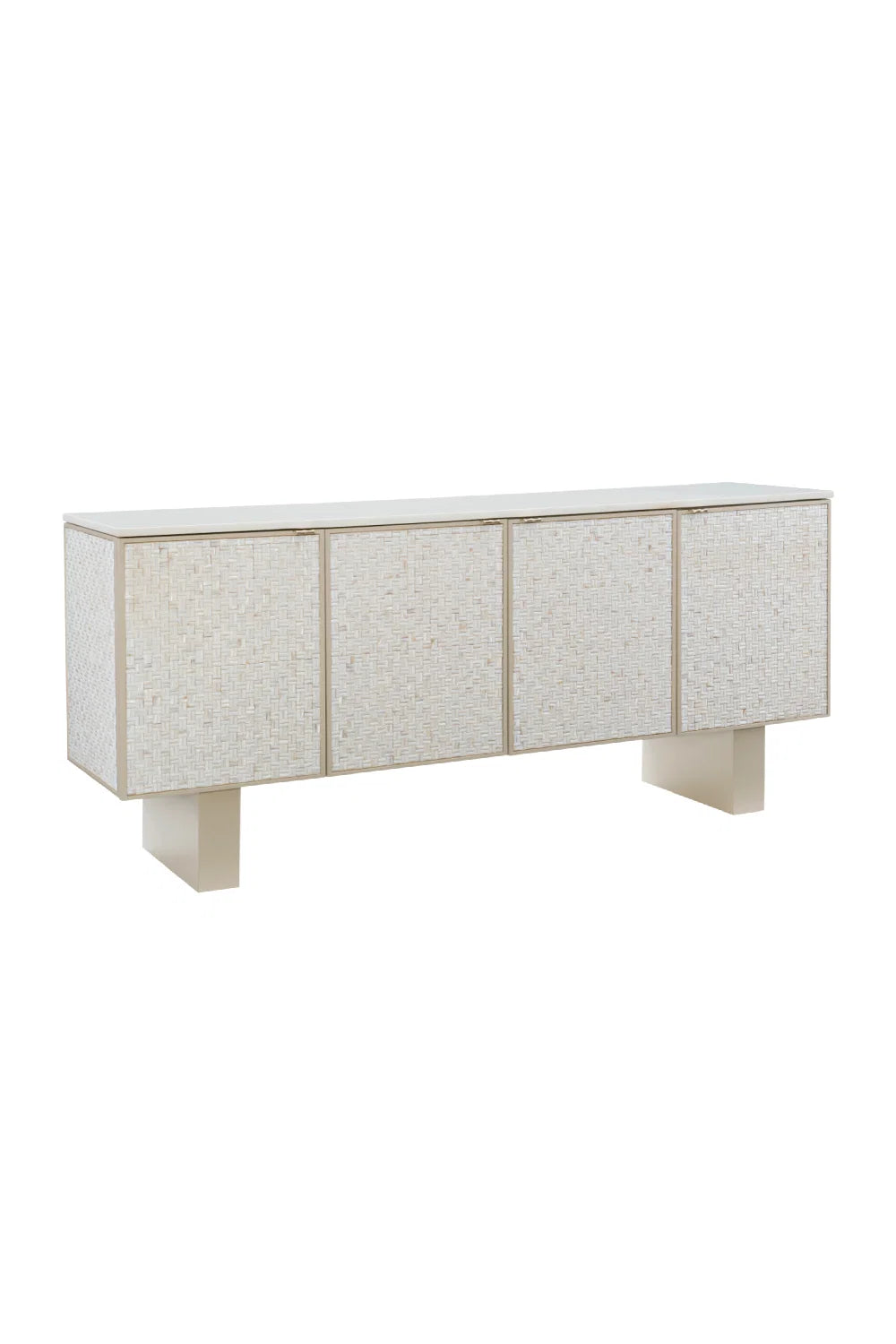 Luxury Pearlescent Shell 4-Door Sideboard European Style for Villa