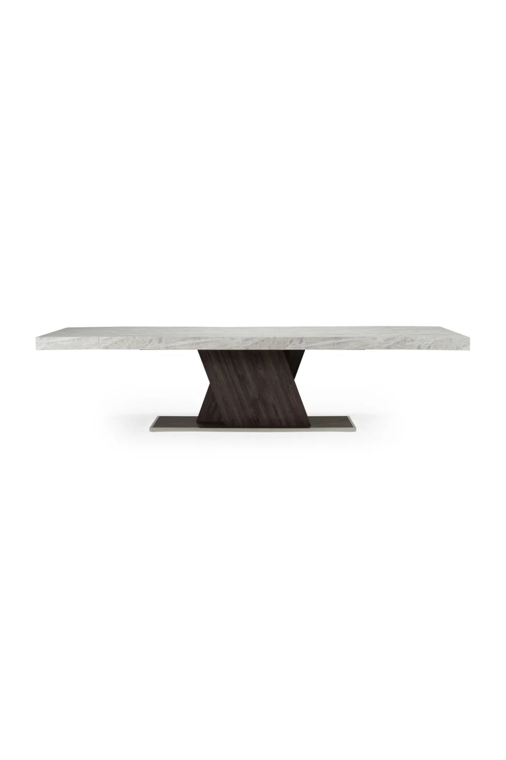 Luxury Pecan Elm Extendable Dining Table Modern Italian Style for Villa