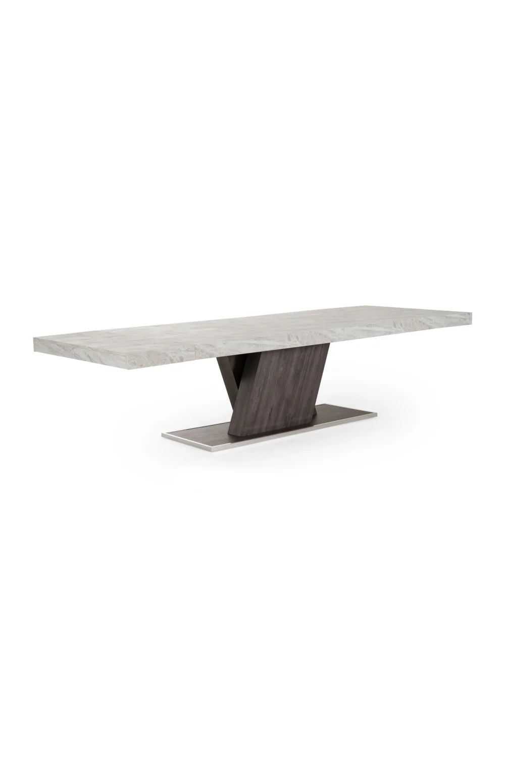 Luxury Pecan Elm Extendable Dining Table Modern Italian Style for Villa