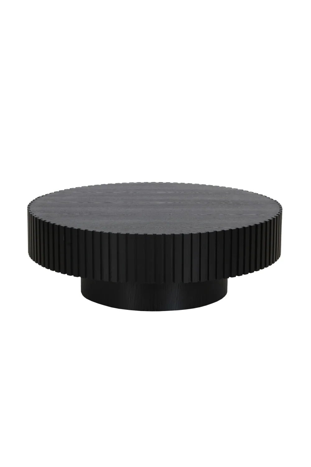 Luxury Pierre Ribbed Black Ash Round Coffee Table Modern Italian Style for Villa