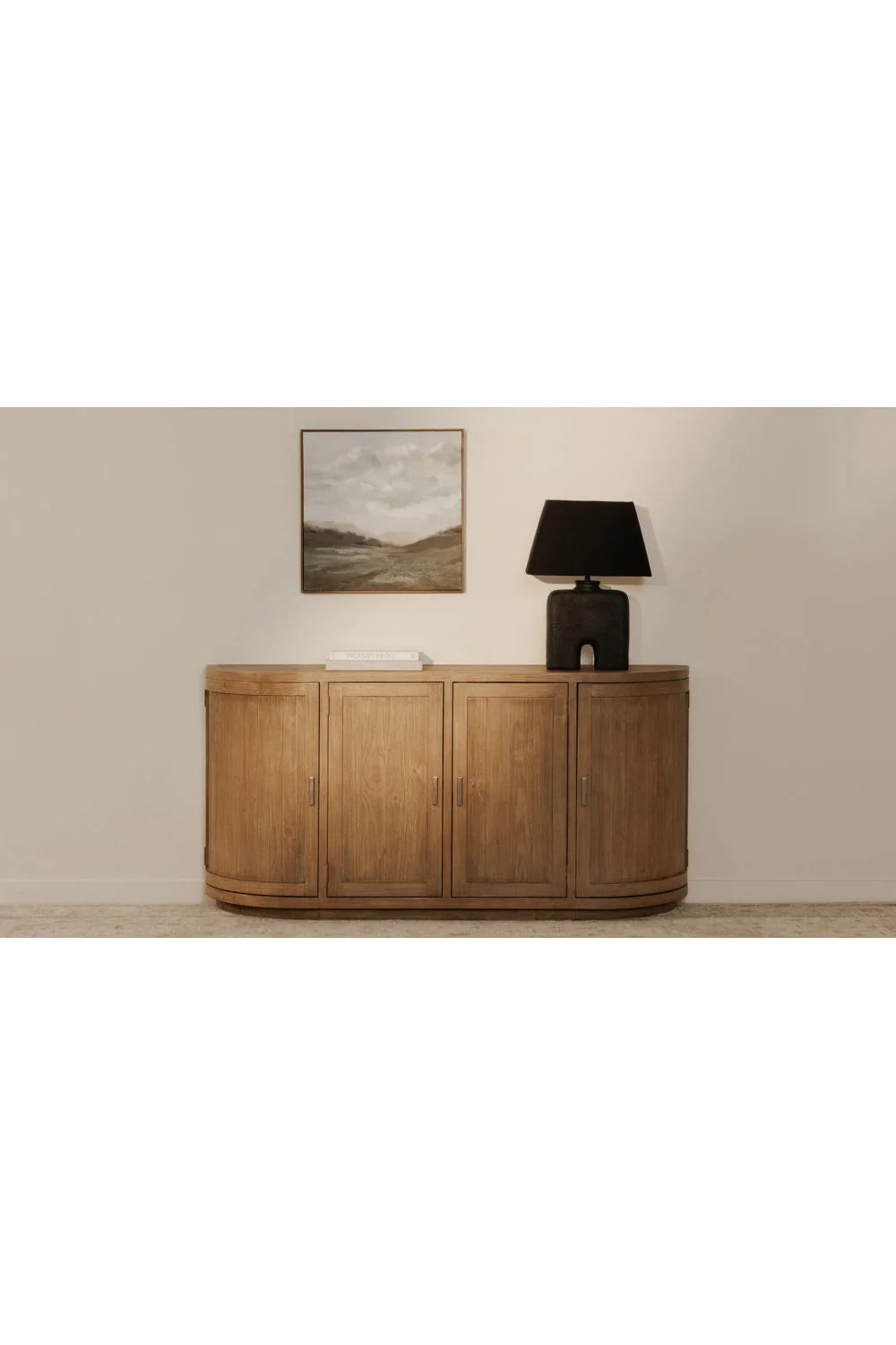 Luxury Pine Wood 4-Door Sideboard European Style for Villa