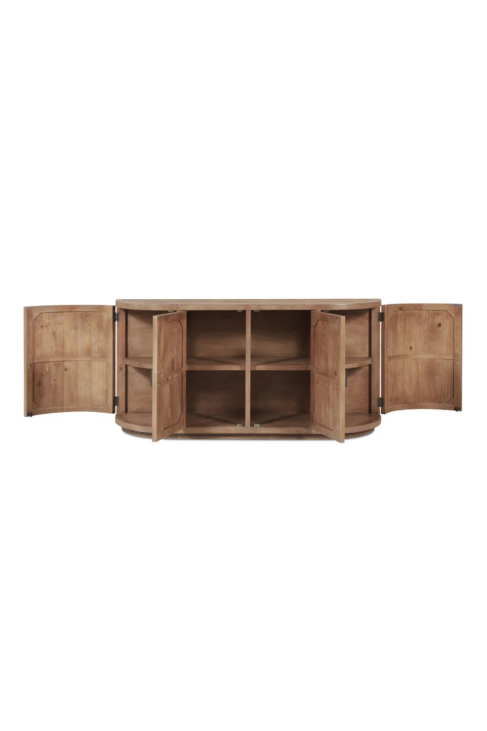 Luxury Pine Wood 4-Door Sideboard European Style for Villa